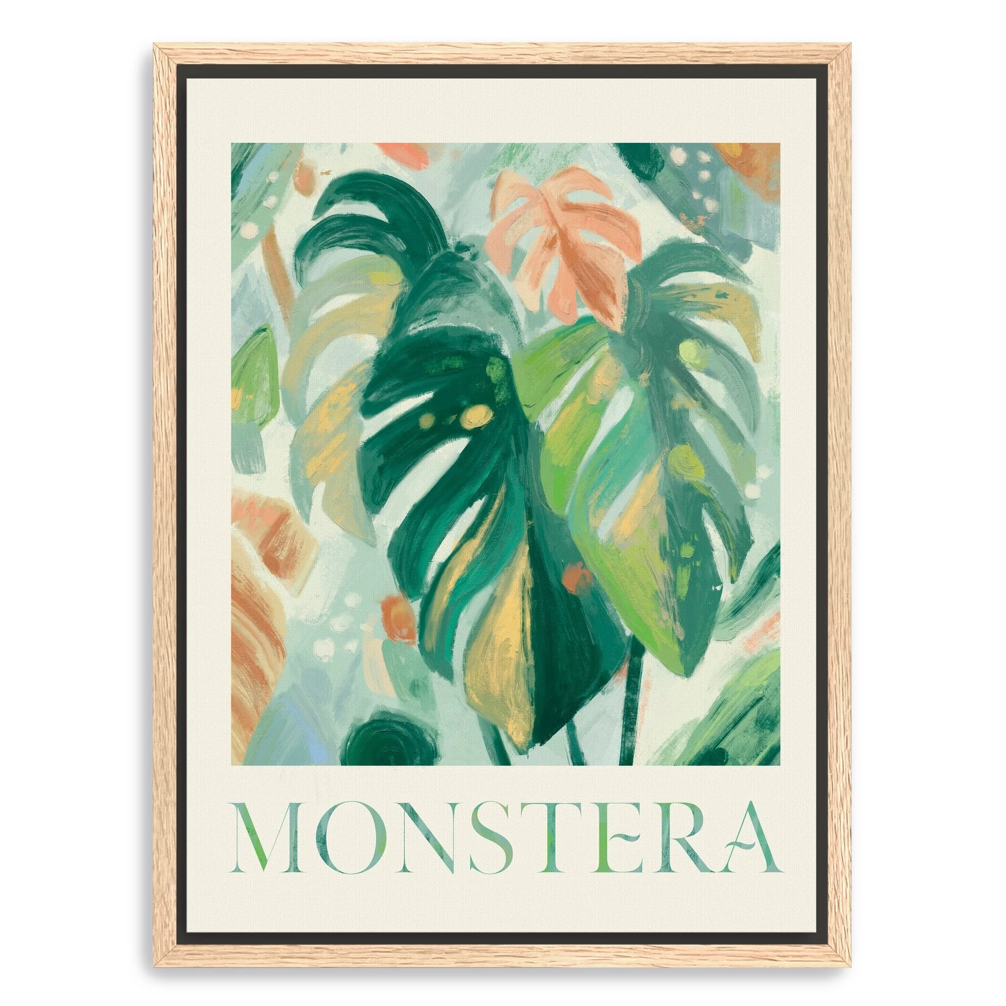 Abstract Monstera Canvas Giclee Wall Art