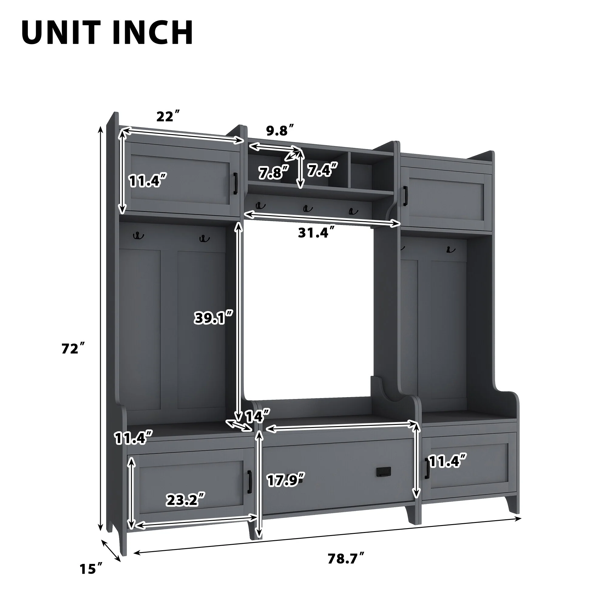 Entryway Bench Hall Tree with Ample Storage Drawer - N/A