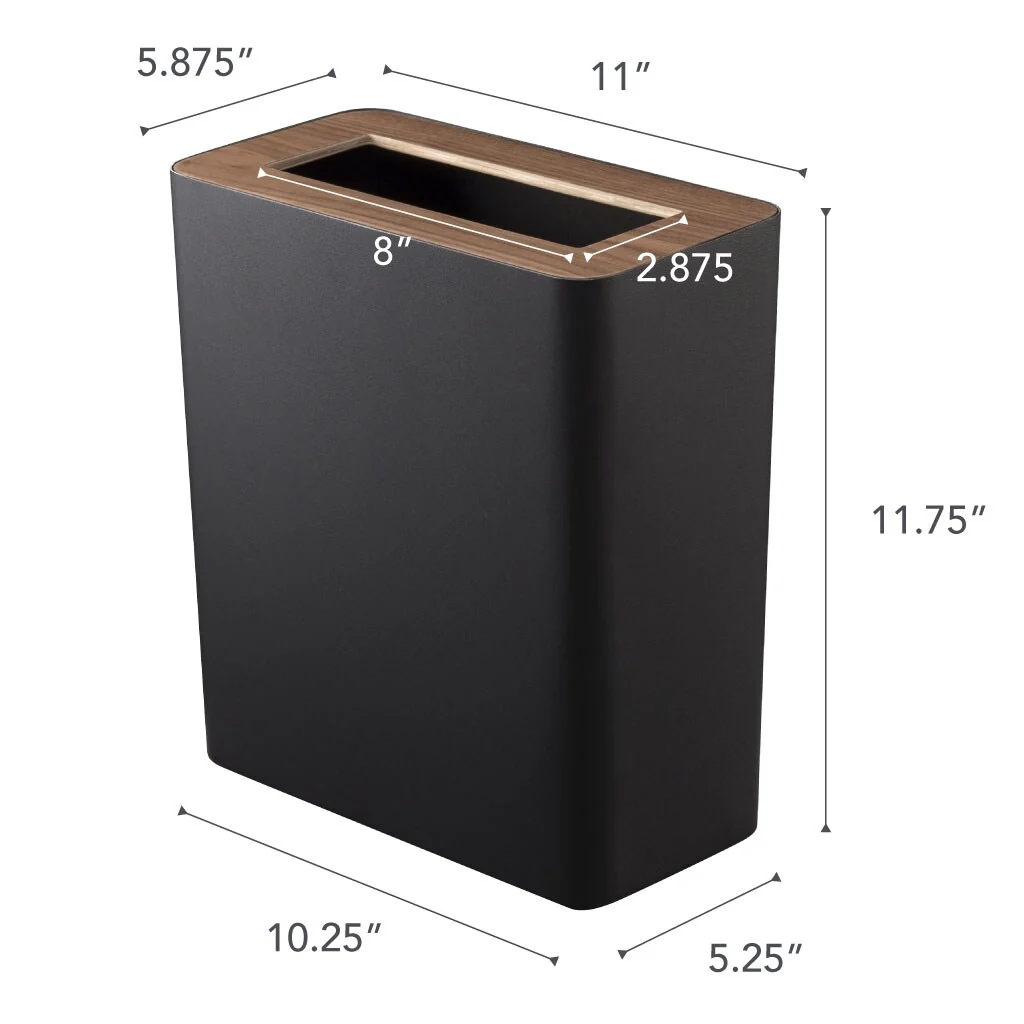 Yamazaki Home Trash Can - Two Styles, Steel & Wood