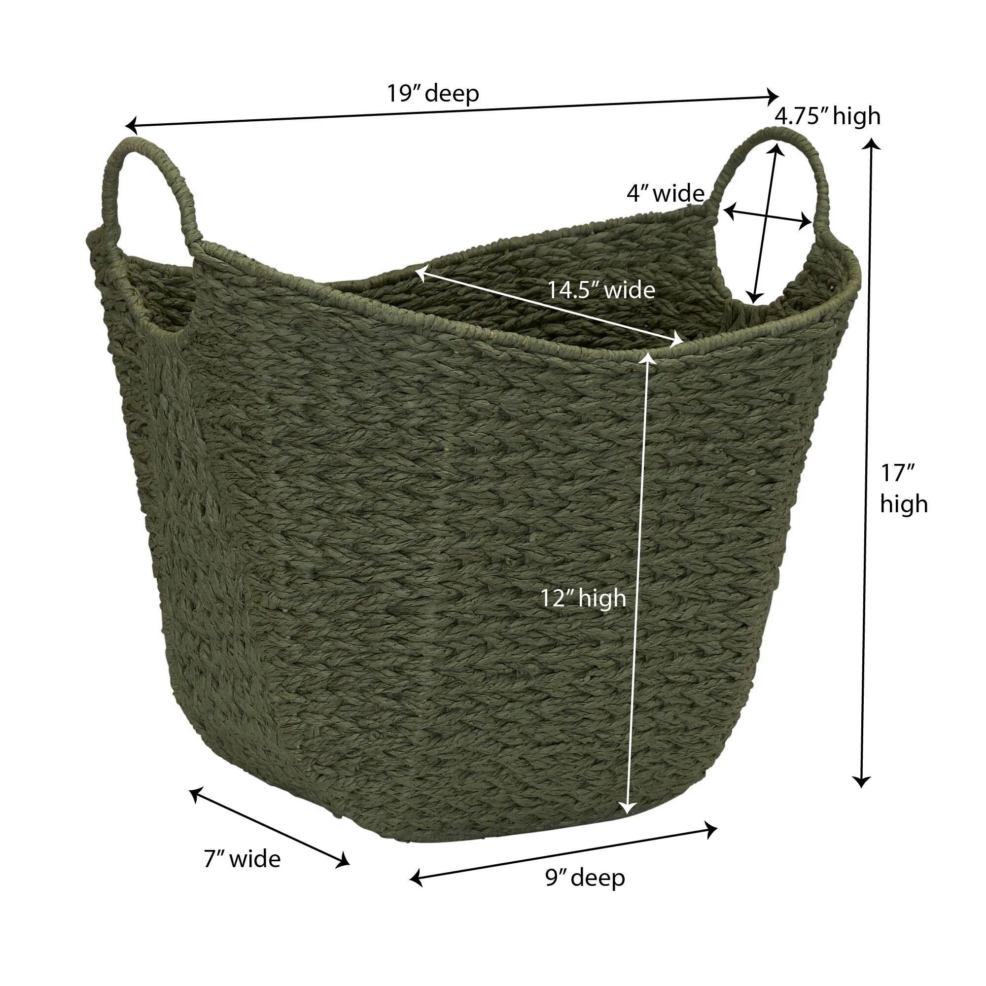 Household Essentials Woven Paper Rope Storage Basket with Handles