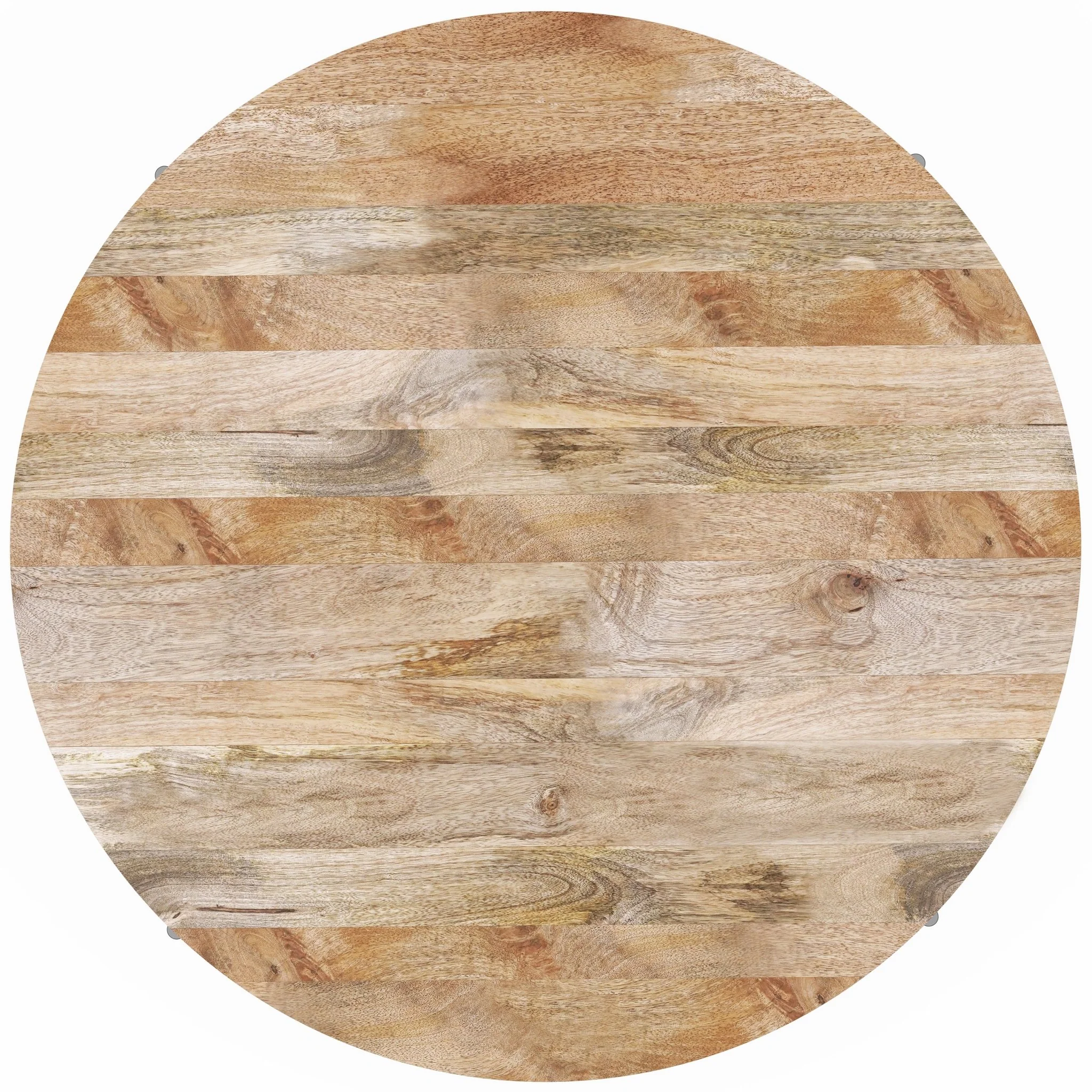 Round Drum Coffee Table with Black Metal Legs