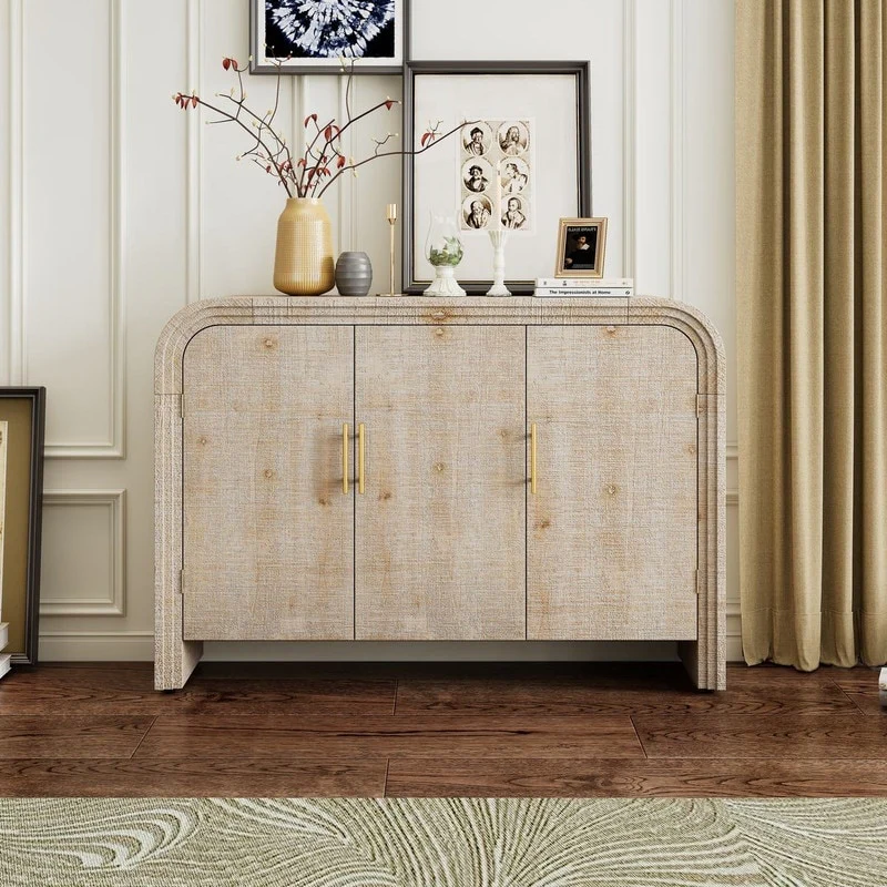 47.2''W Sideboard with Gold Handles and Adjustable Dividers - N/A