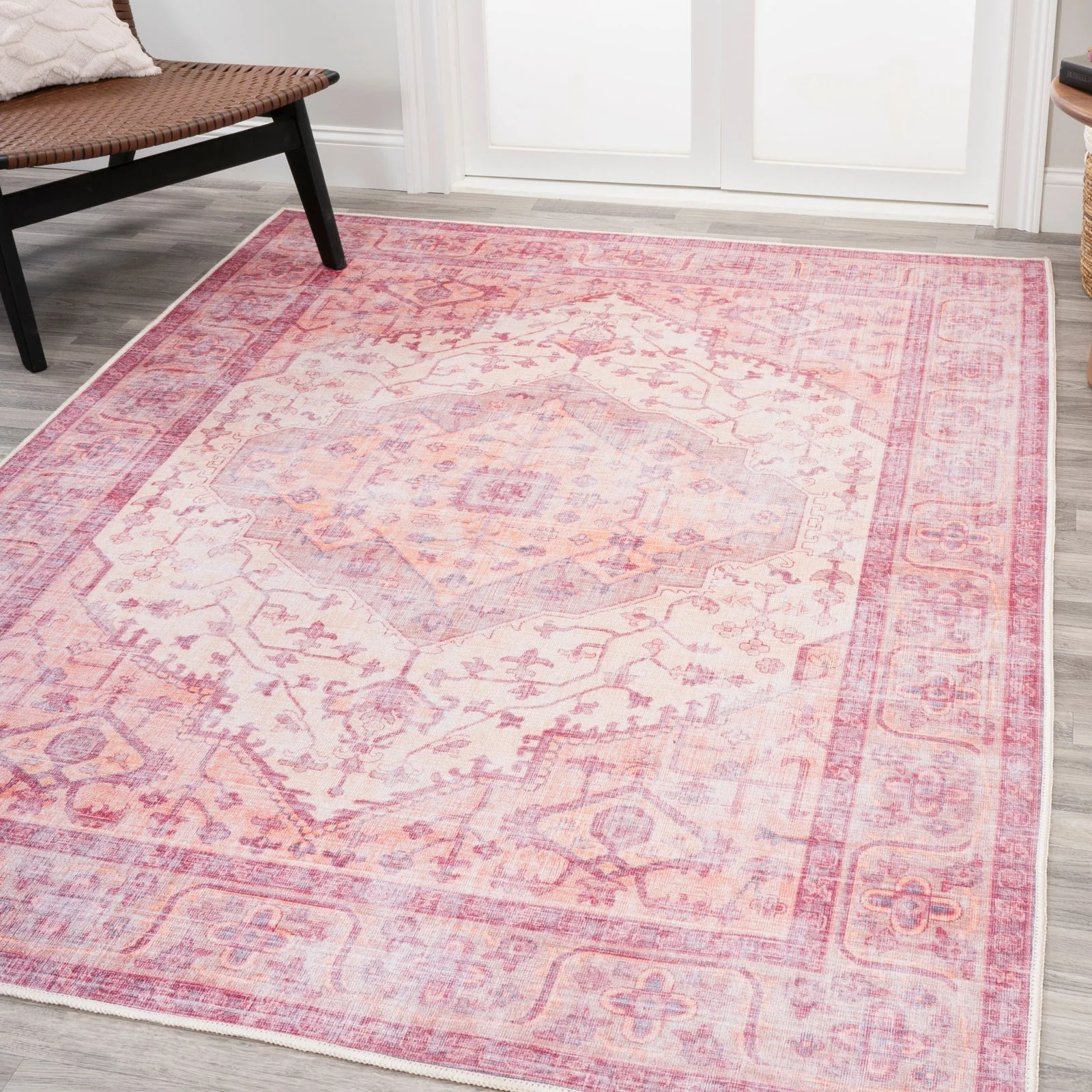 Alacati Ogee Medallion Washable Area Rug