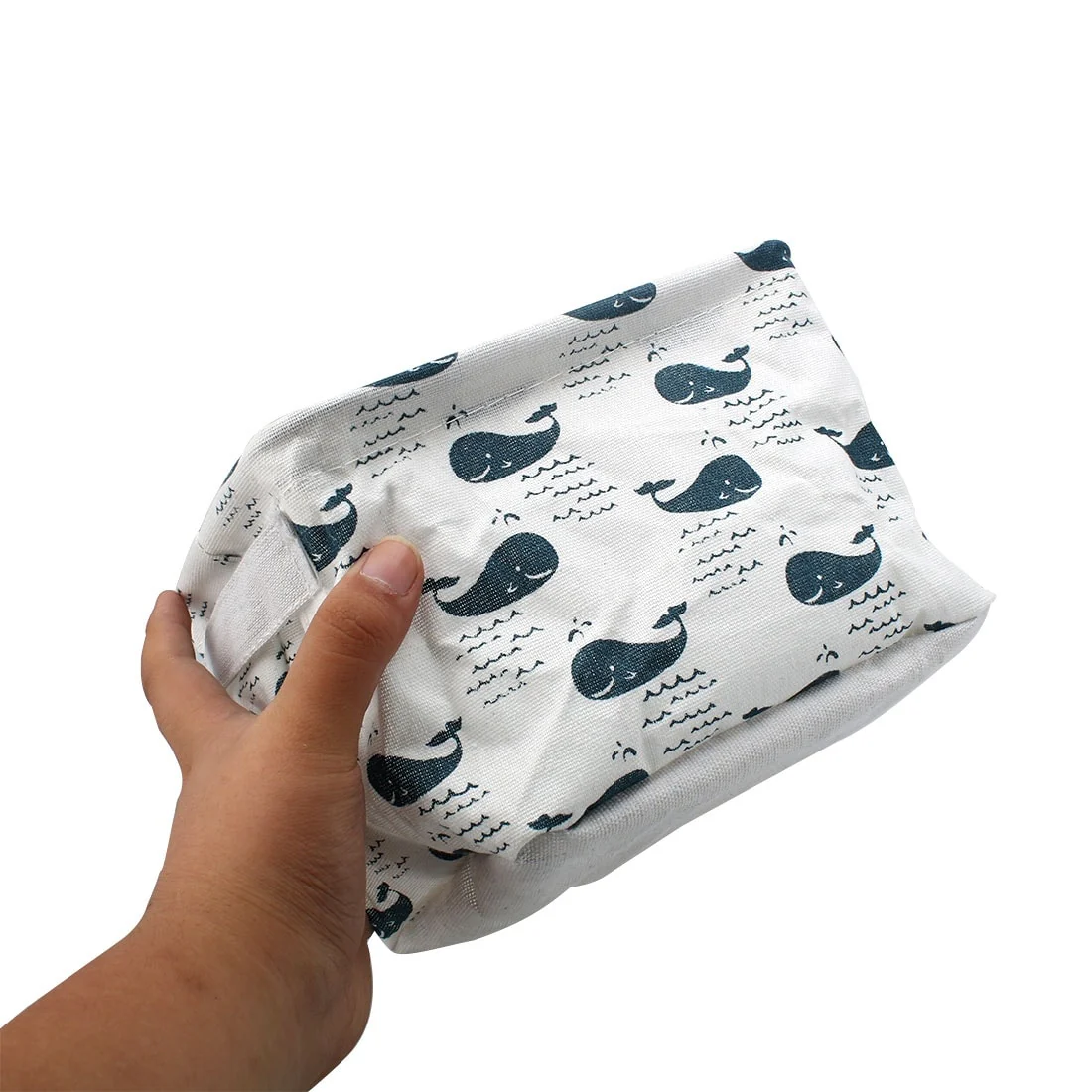 Household Fabric Whale Pattern Makeup Storage Bin Basket Closet Box Container - 21 x 17 x 13cm