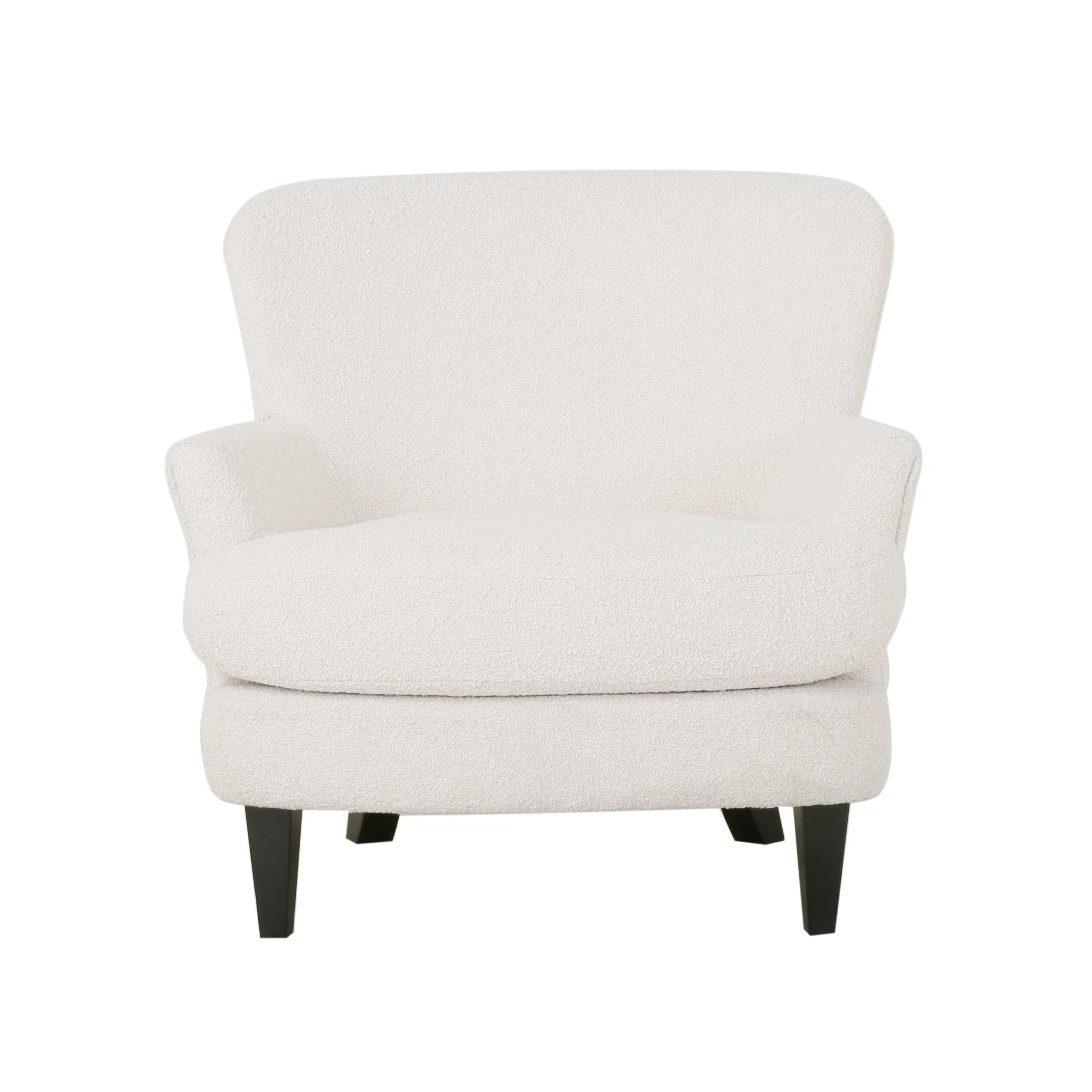 Melodique Boucle Fabric Upholstered Club Chair with Tapered Legs