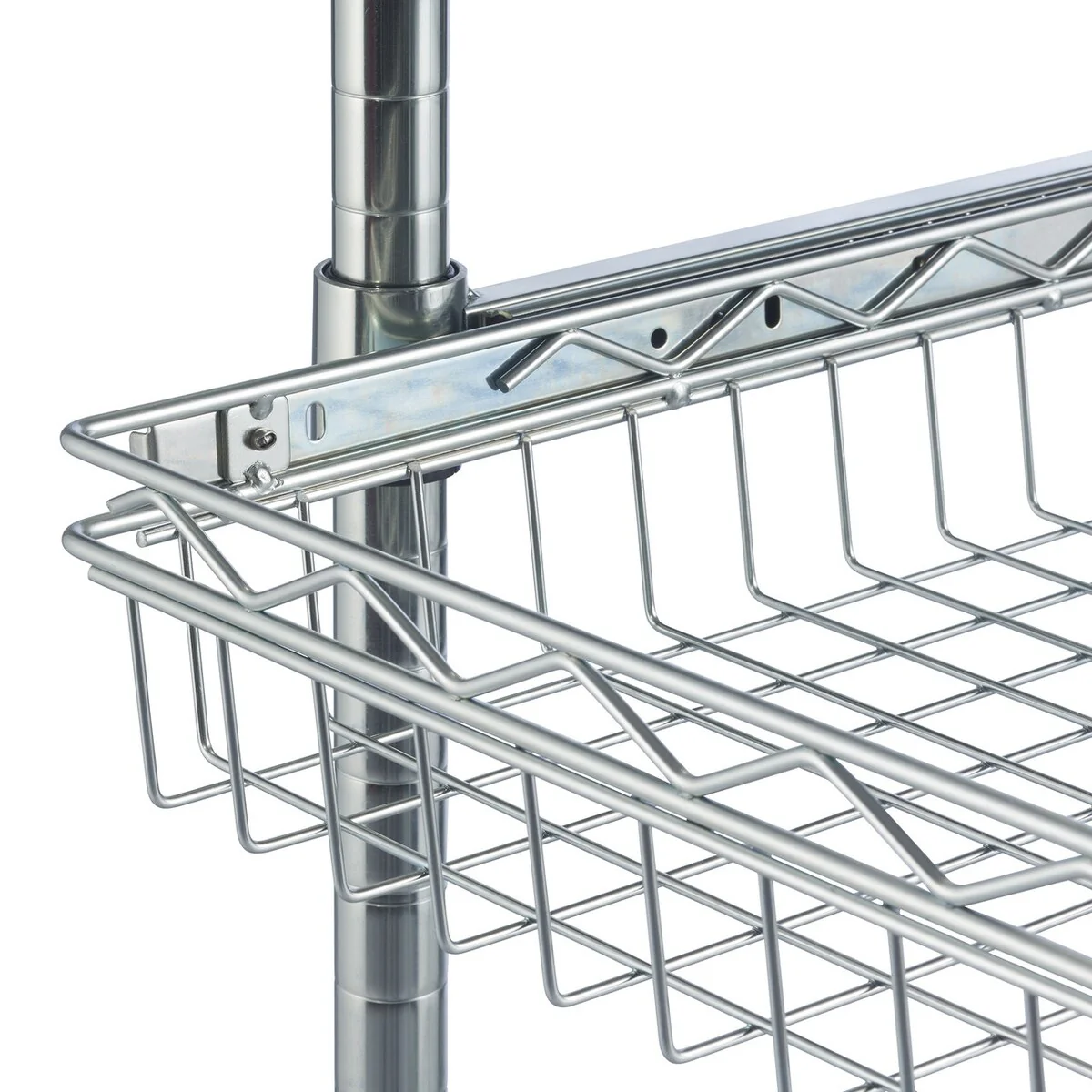 TRINITY EcoStorage® 5-Tier 18x18x56.5 Commercial Square Rack w/ Wheels, NSF, Chrome