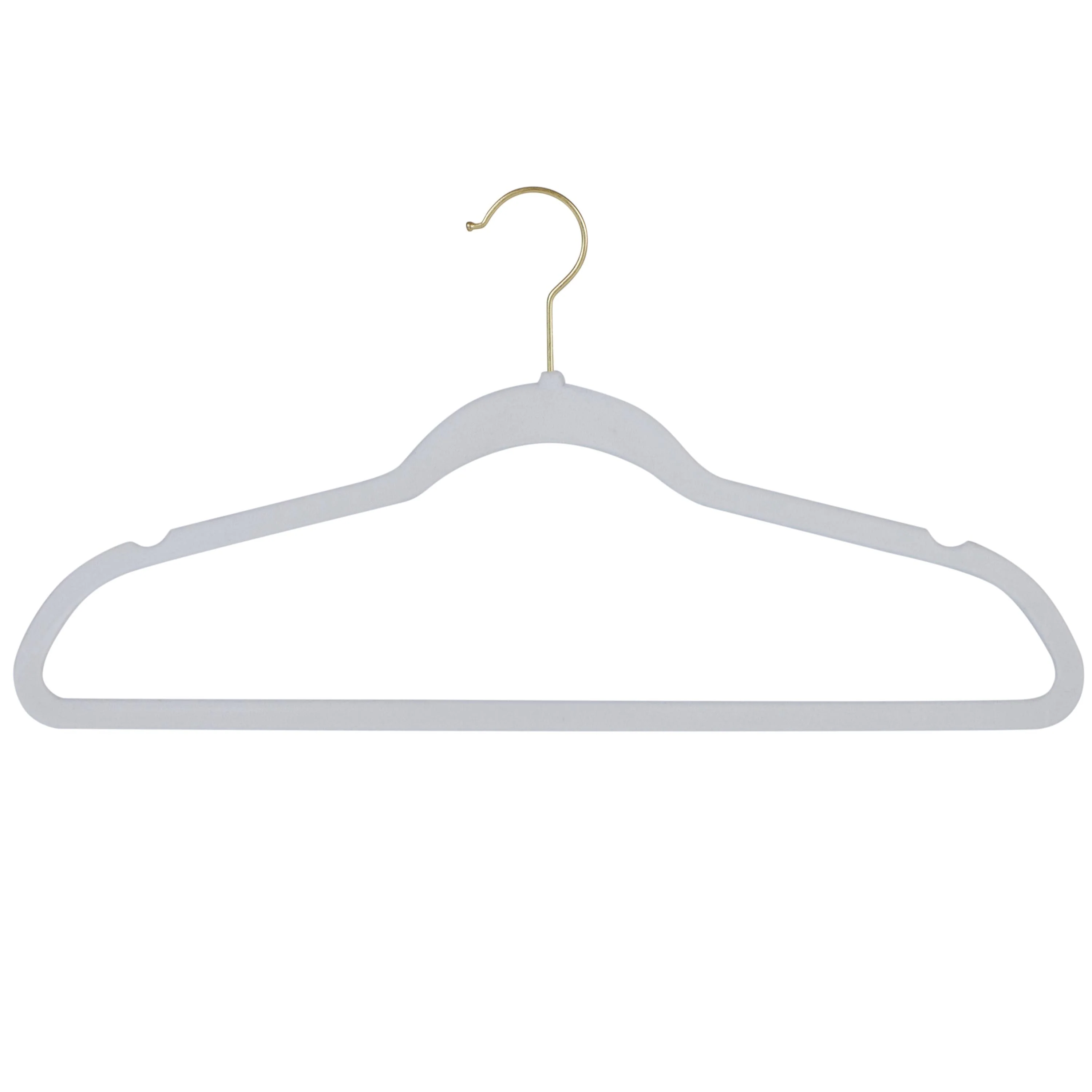 Simplify 25 Pack Slim Velvet Gold Hook Hangers - 17.7