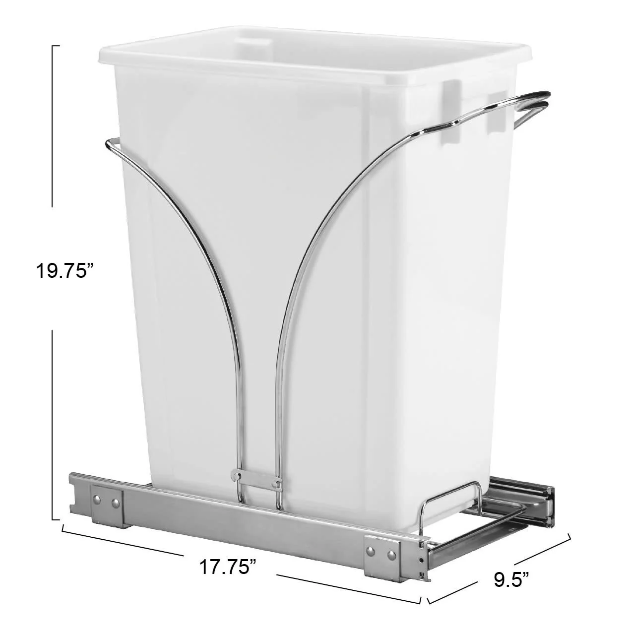 Household Essentials Pull Out Trash Can with Under-Cabinet Caddy