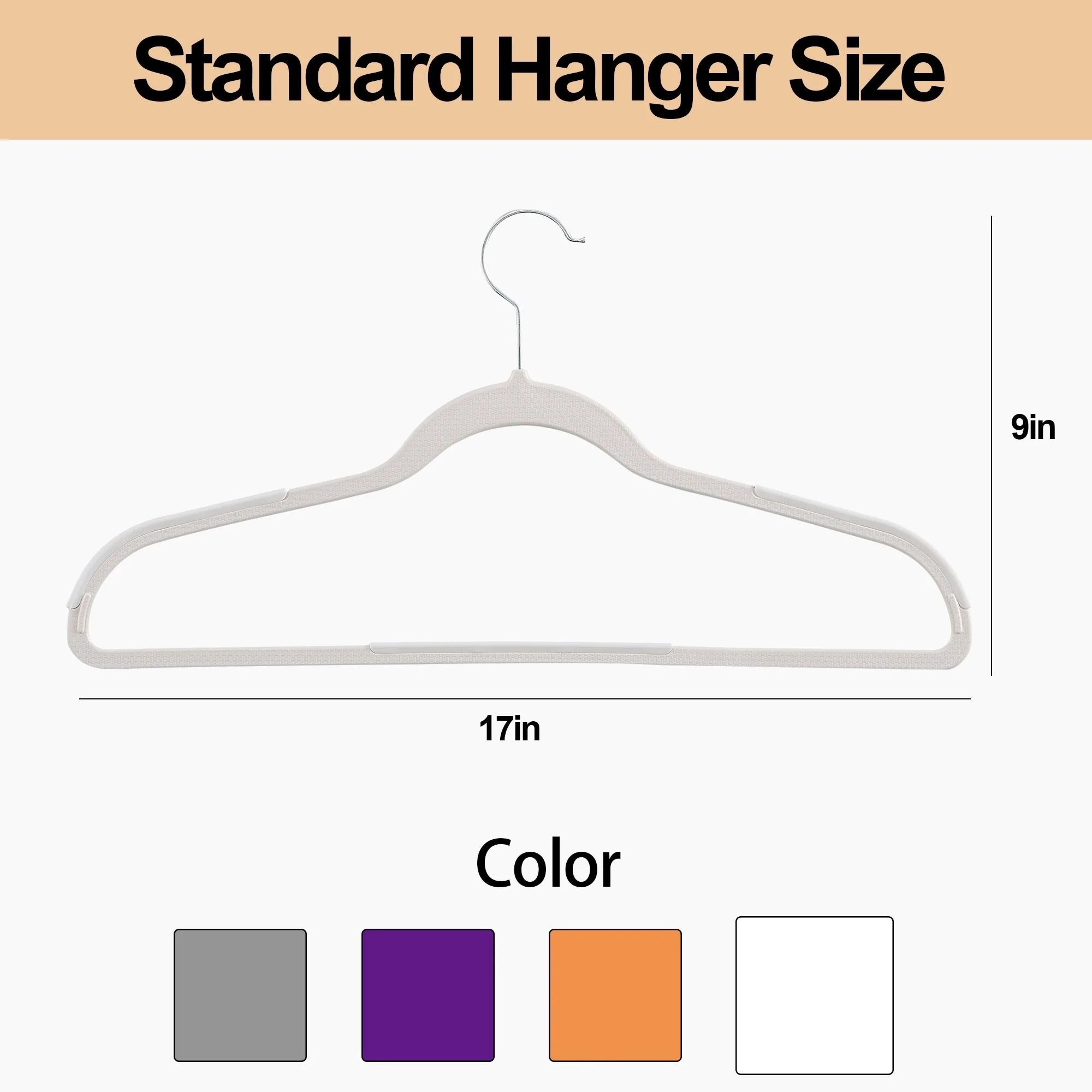 Clothes Hangers Plastic Coat Hangers Non-Slip Space-Saving Swivel Hook