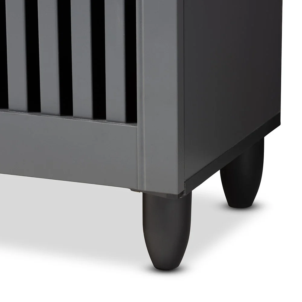 Contemporary Dark Grey Shoe Storage Cabinet