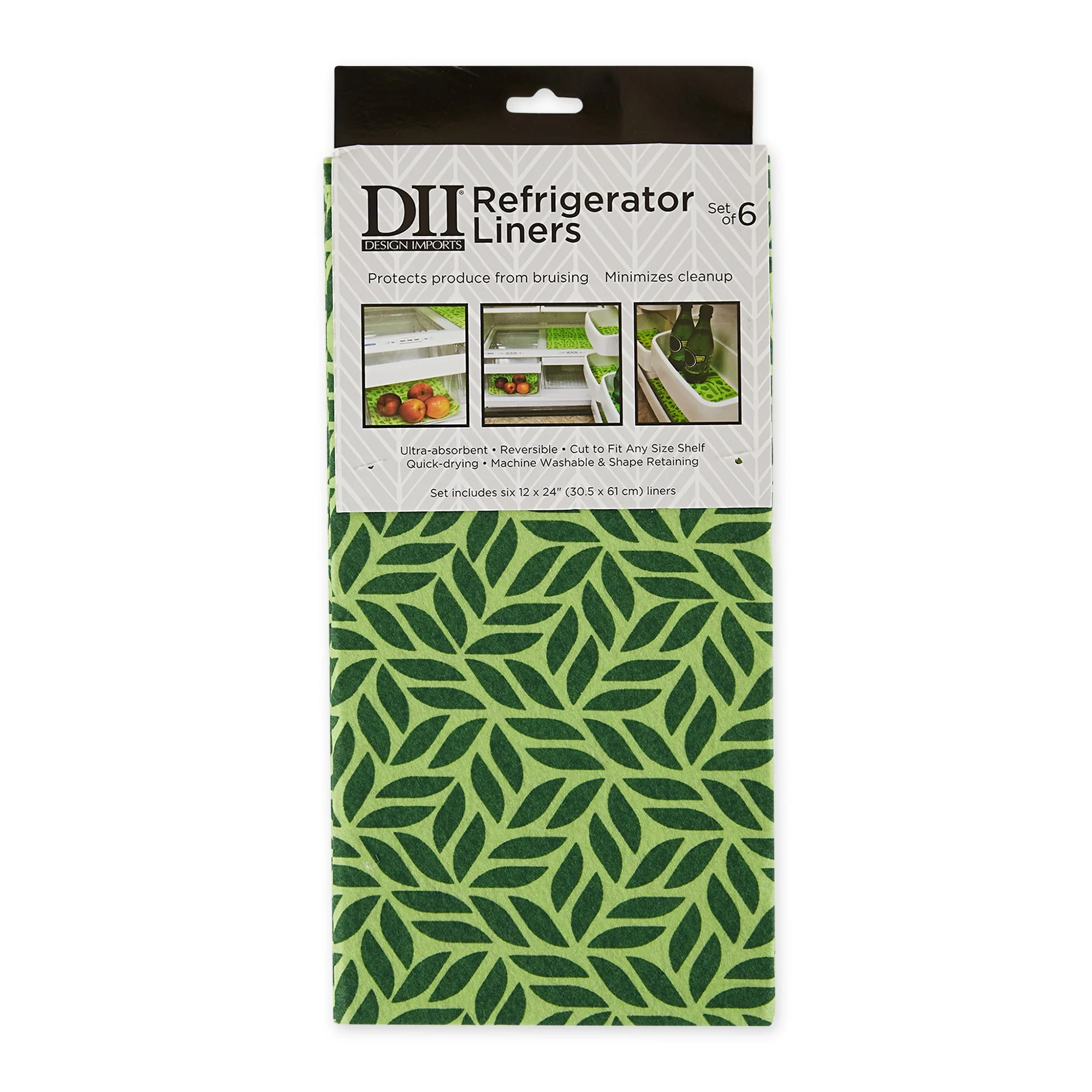 DII Nautical Blue Market Print Fridge Liner (Set of 6)