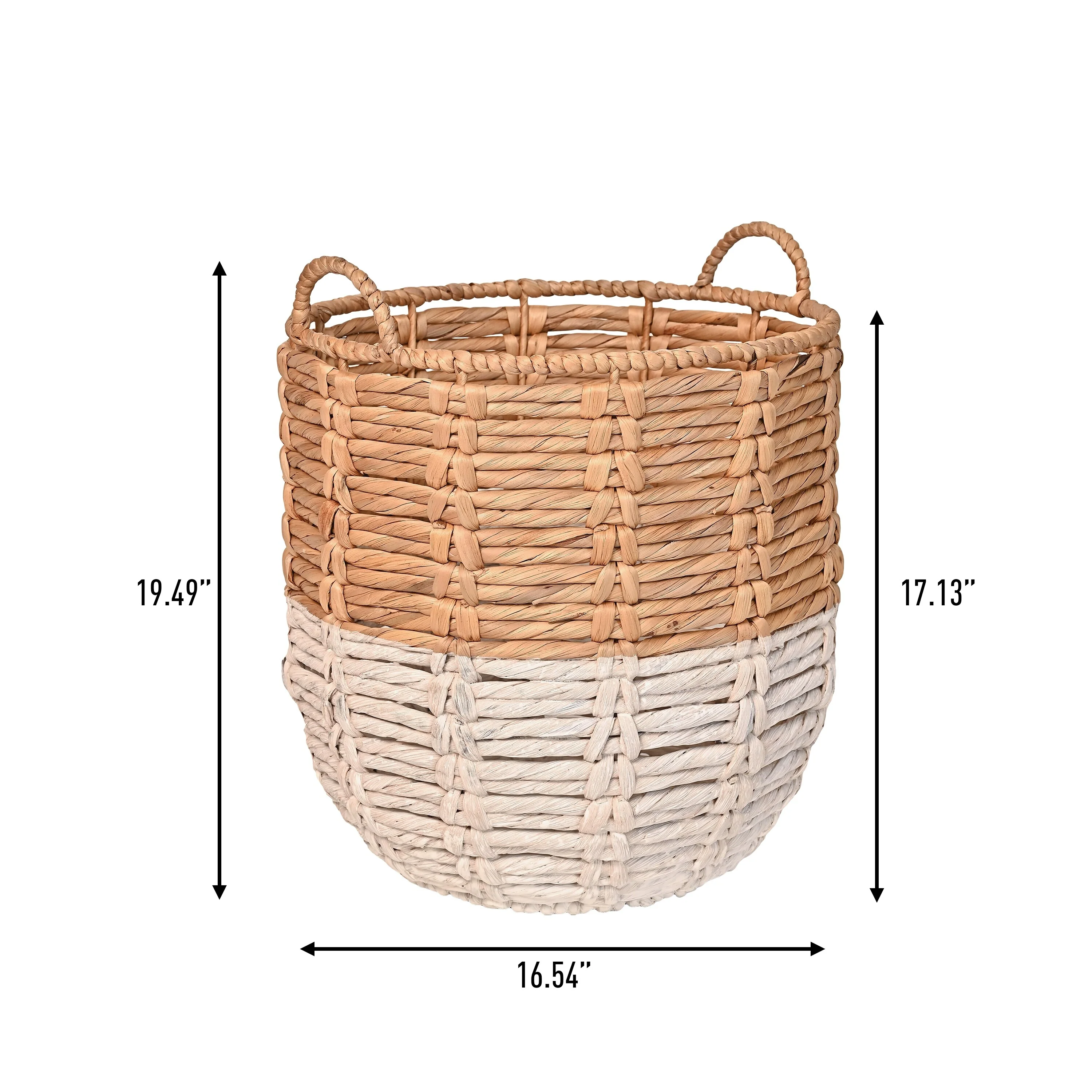 happimess Bohemian Hand-Woven Abaca Basket with Handles
