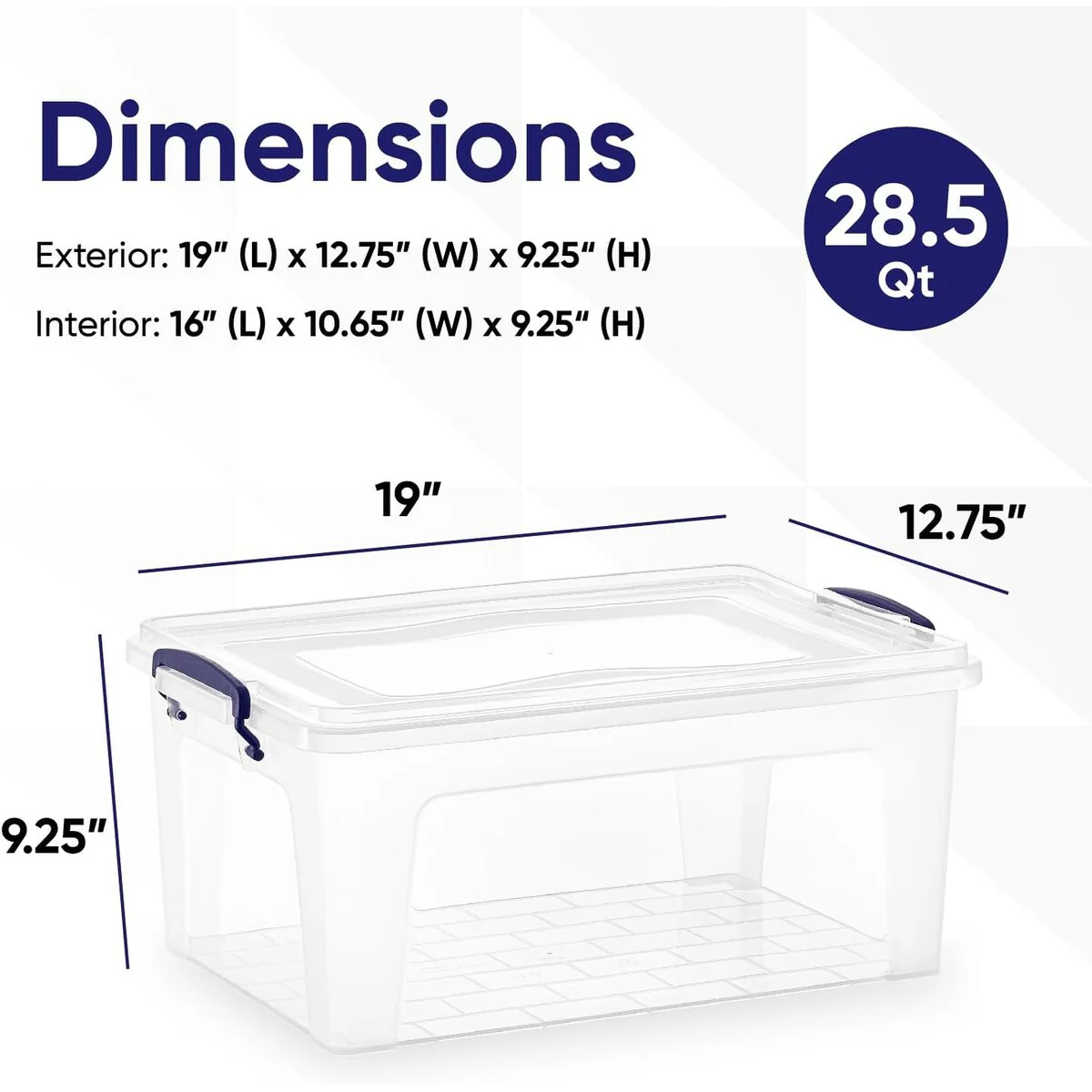 Superio Clear Deep Stackable Storage Container with Lid, 28.5 Qt - 28 qt