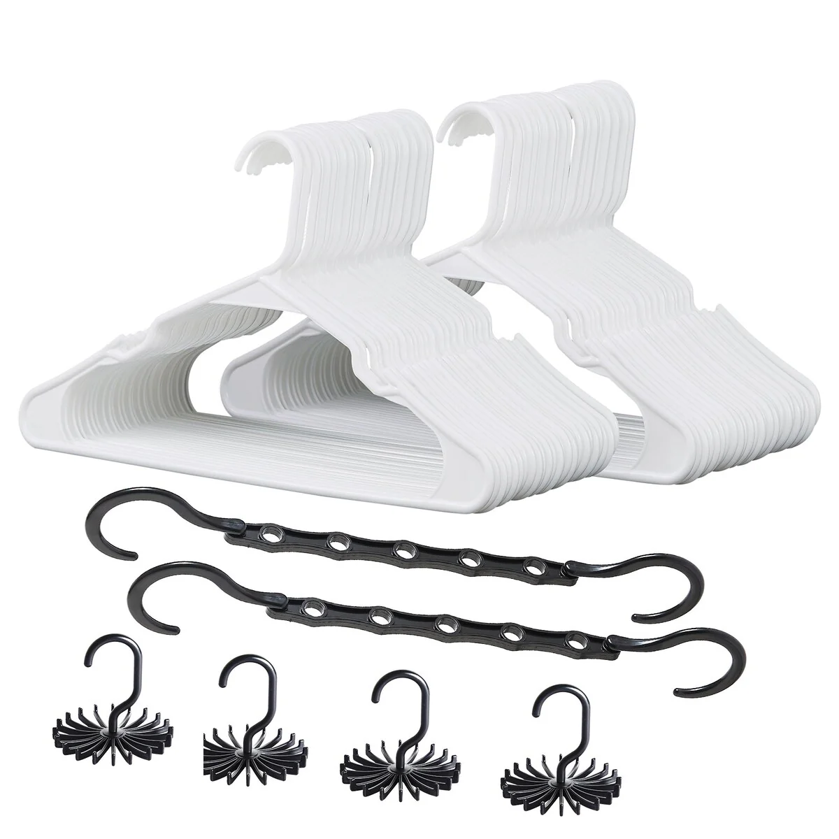 Javlergo 25/50 Pack Plastic Hanger, Space Saving, Sturdy Heavy Duty Clothing Notched Hangers