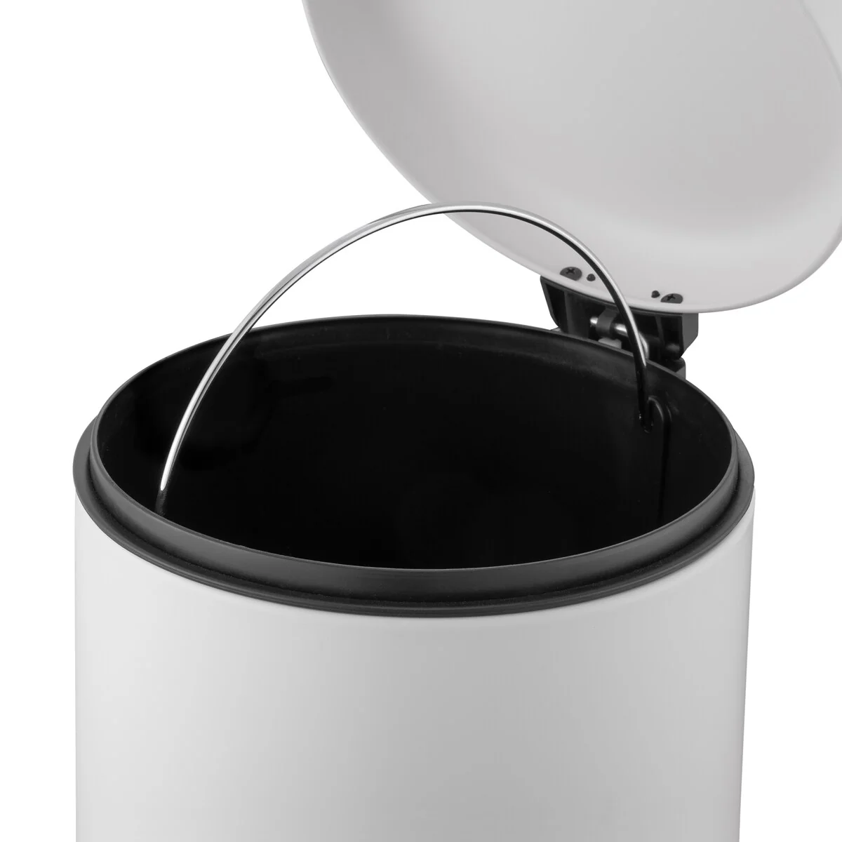 Qualiazero TWO 1.6 Gal Round Step On Trash Cans, Stainless Steel, Twin Pack