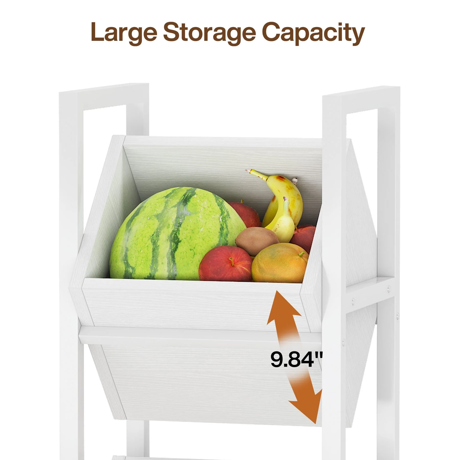 Vertical Standing Basket Storage Tower for Kitchen Bathroom Living Room