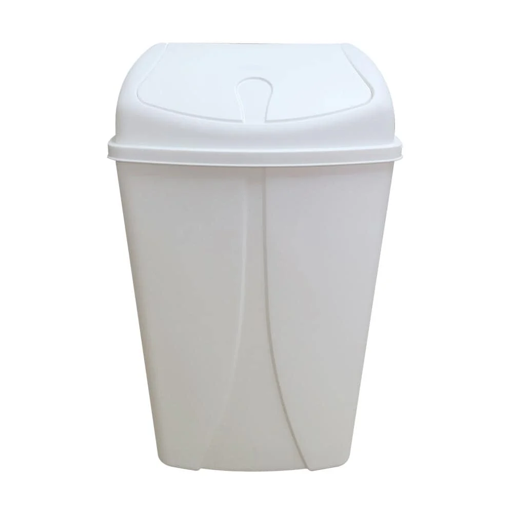 YBM Home Portable Plastic Trash Can with Dual Swing Lid