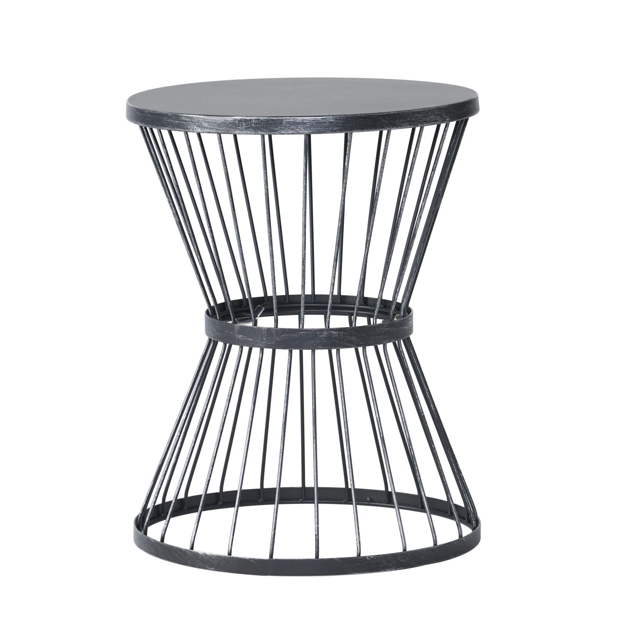Outdoor Metal Side Table with Hourglass Shape