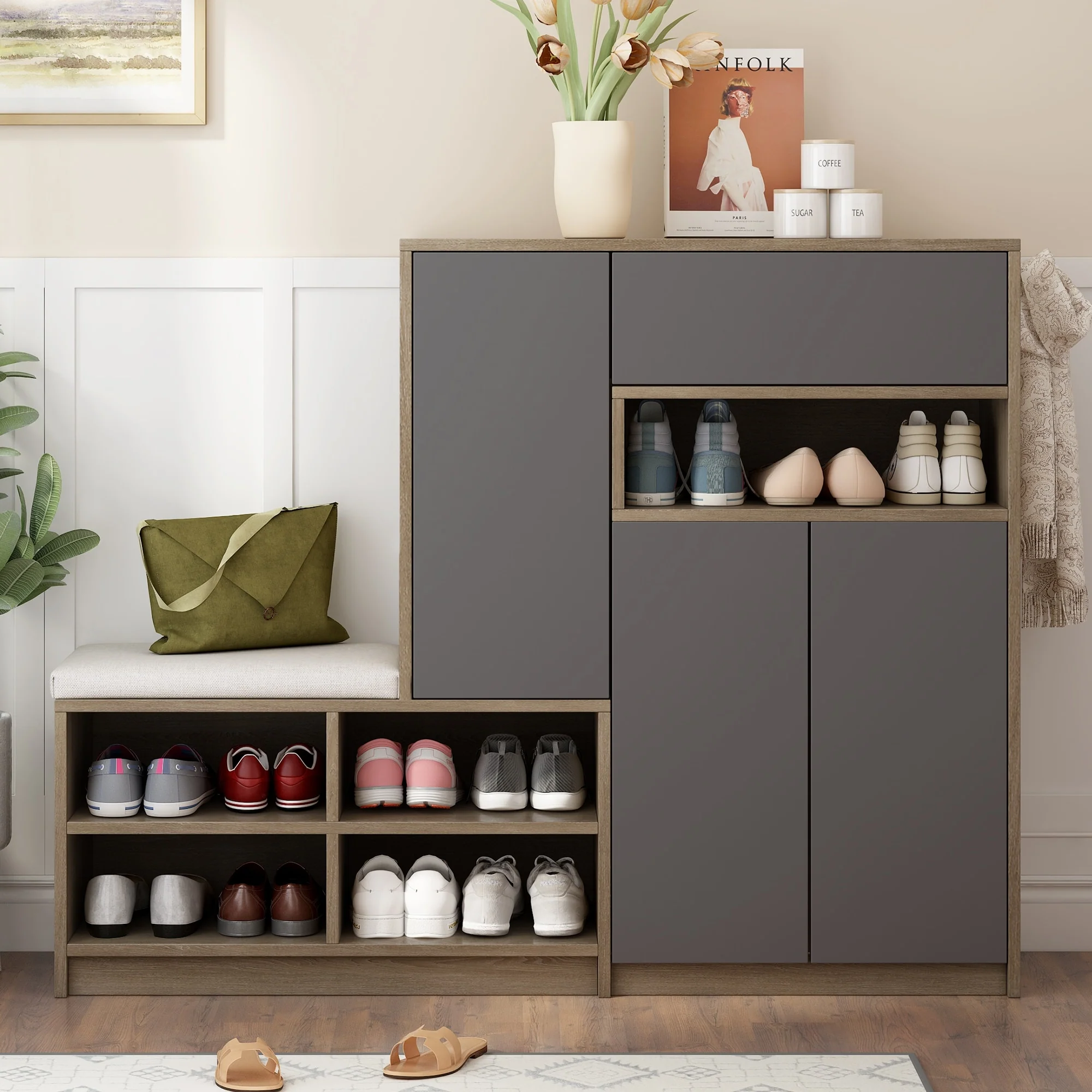 Shoe Storage Bench and Shoe Cabinets