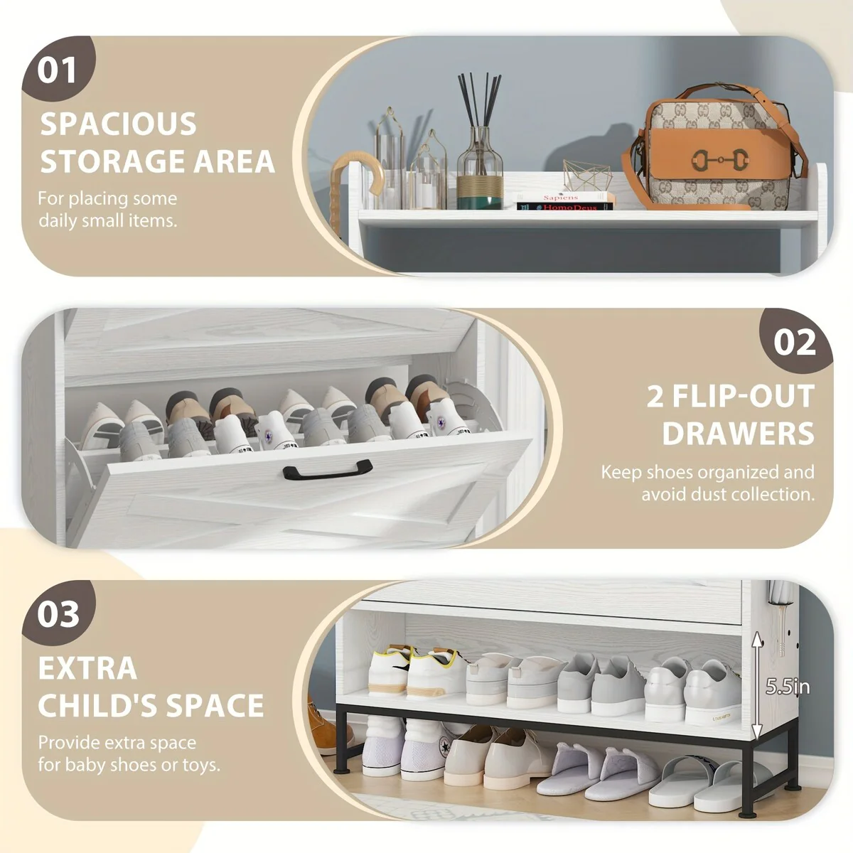 24 Pair Shoe Storage Cabinet