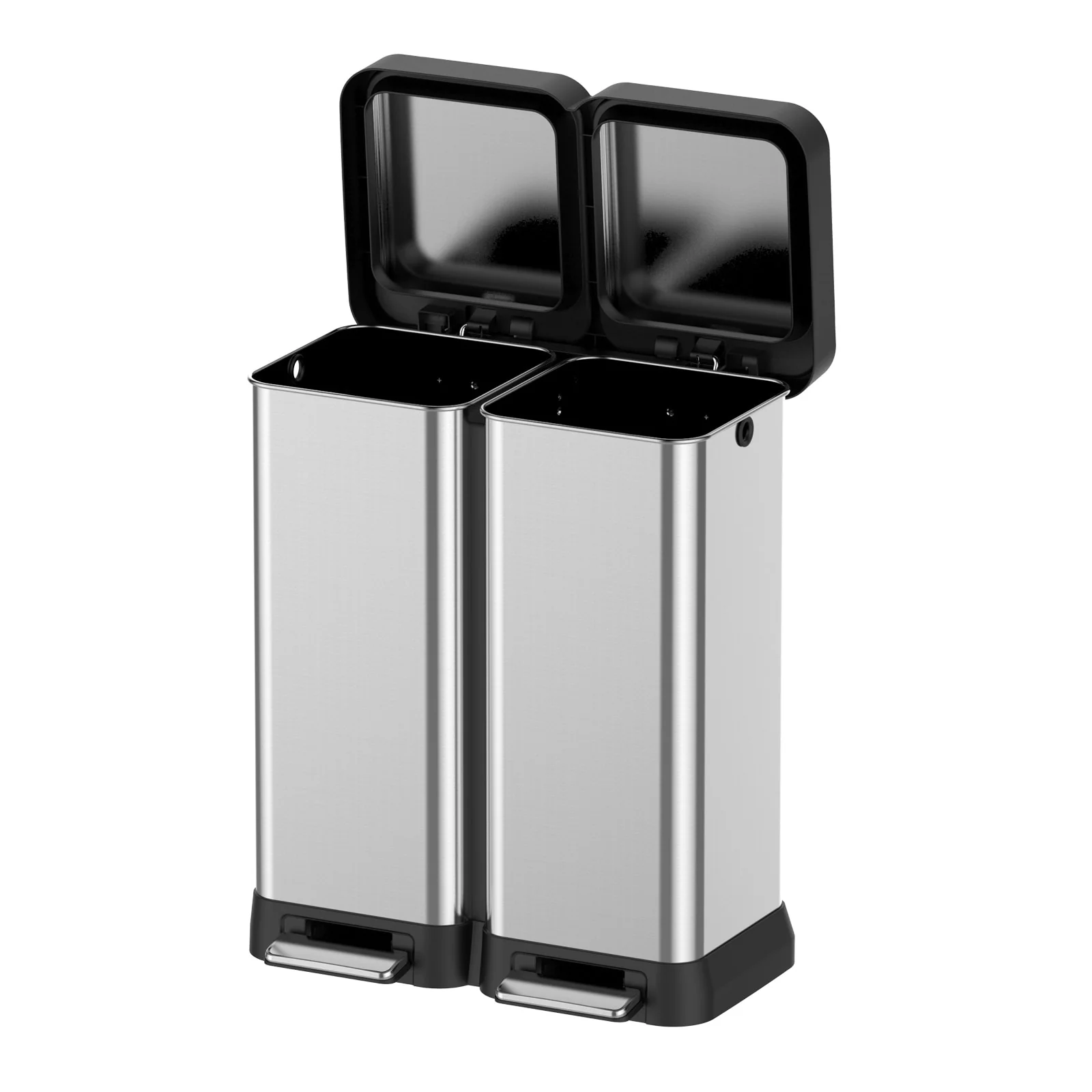 Stainless Steel Dual Trash Can, 2 Pedal