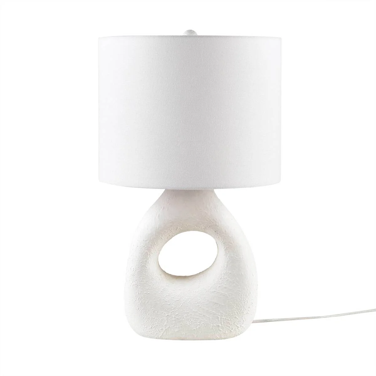 Table Lamp with Sculptural Base and Cylinder Shade