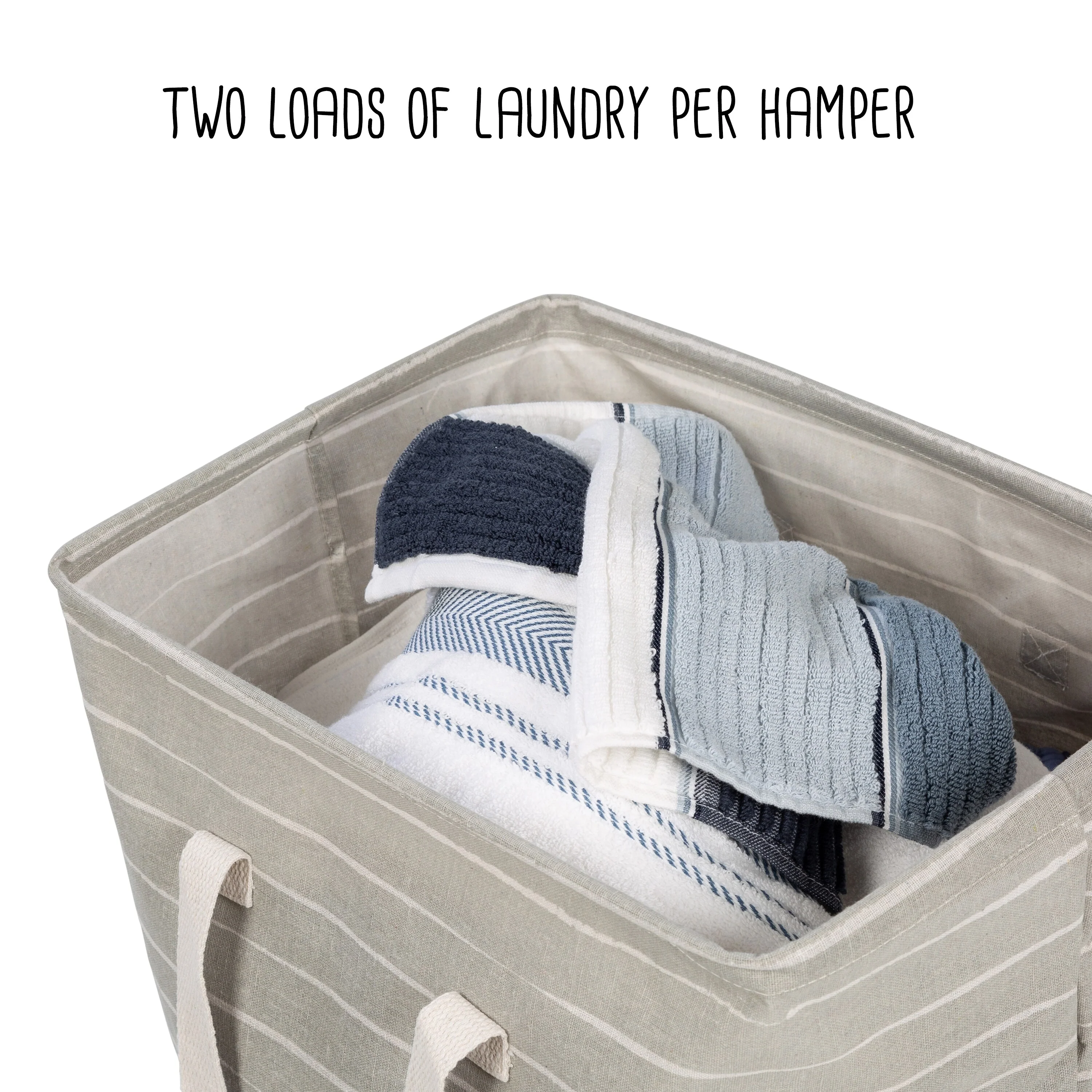Honey-Can-Do Set of 2 Gray Folding Laundry Hampers with Handles