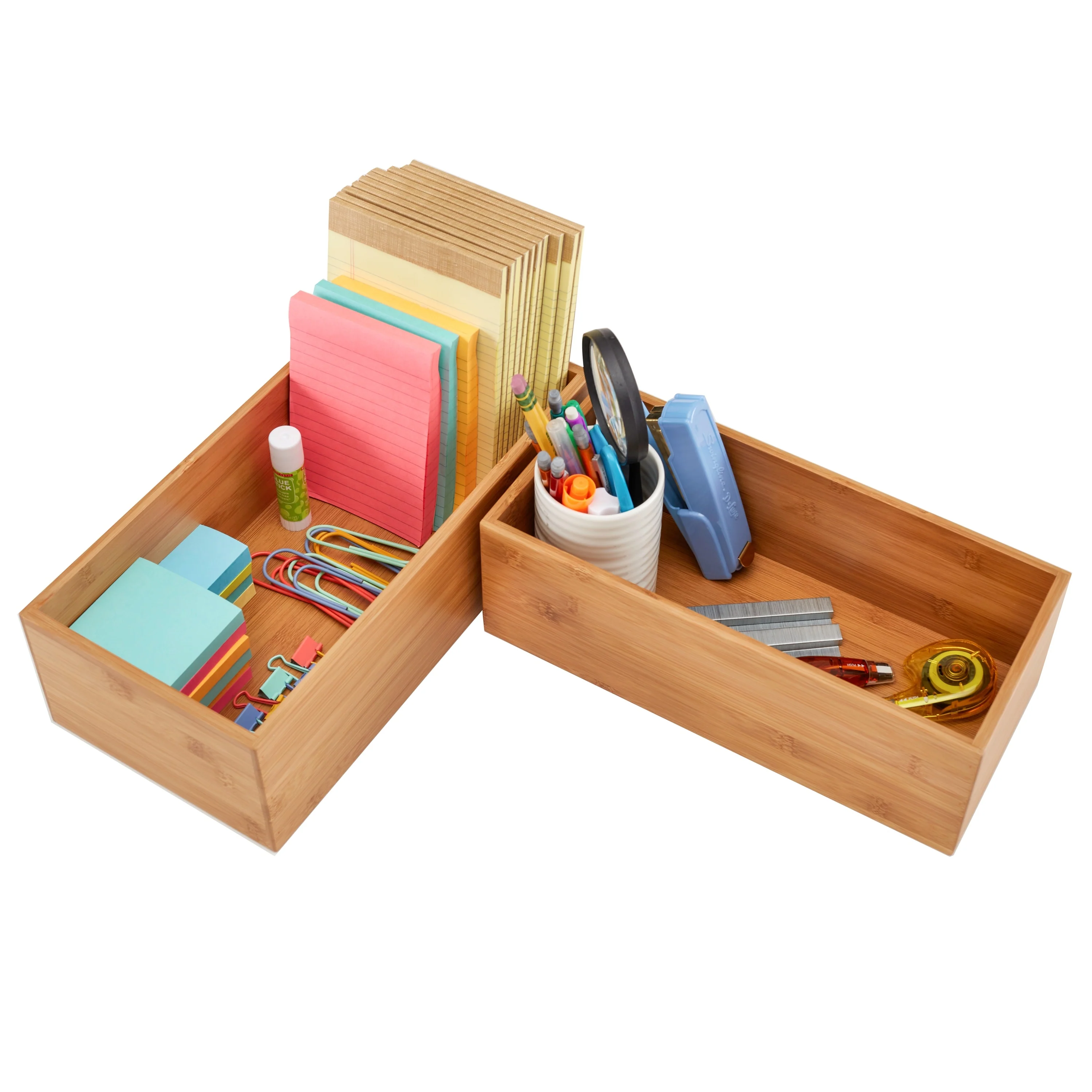 Seville Classics 5-Piece Bamboo Storage Organizer Box Set - Brown