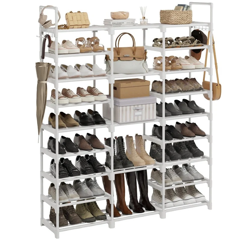 9 Tiers Black Large Shoe Rack - 11.75