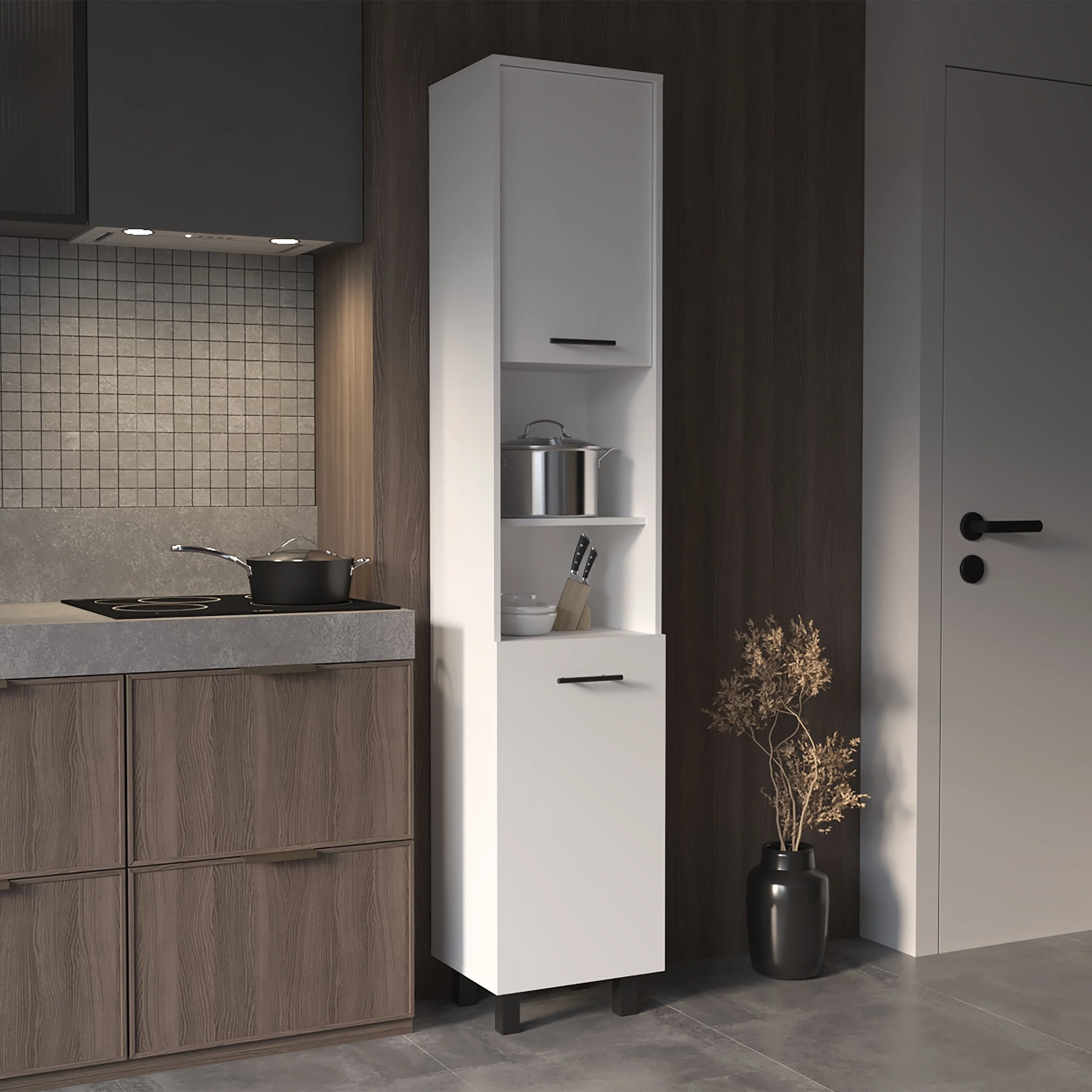 FM Furniture Sheffield 2-Door Pantry Cabinet
