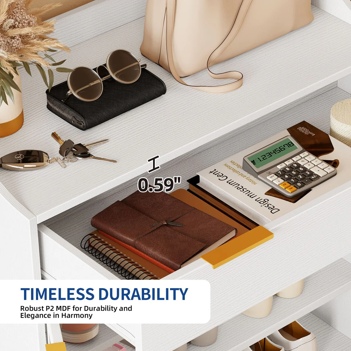 Moasis 5-Shelf Wooden Shoe Storage Cabinet wiith Drawer and Shelves for Entryway Living Room