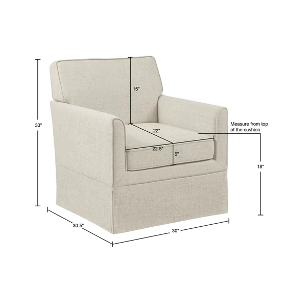 Upholstered Accent Chair with Skirted Base and Wood Frame