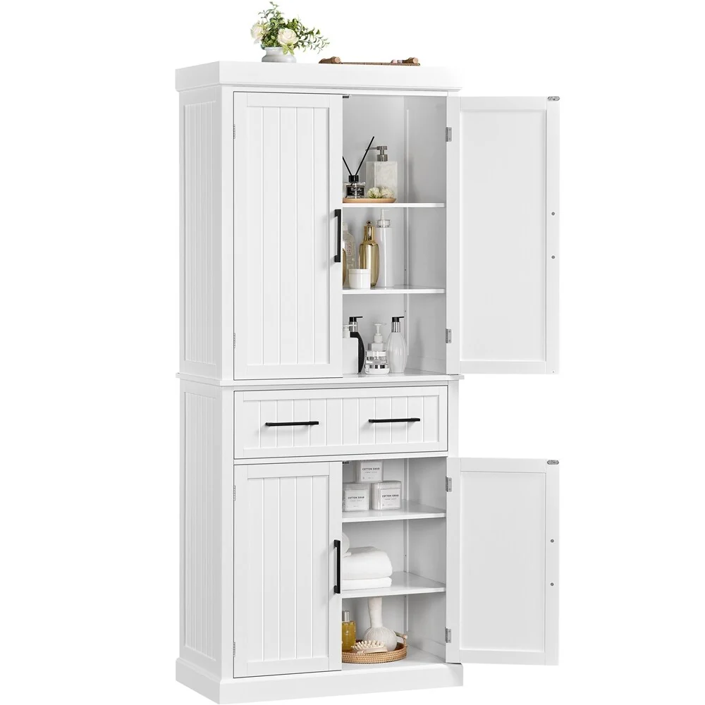 Yaheetech Wooden Kitchen Pantry Storage Cabinet with Doors and Shelves