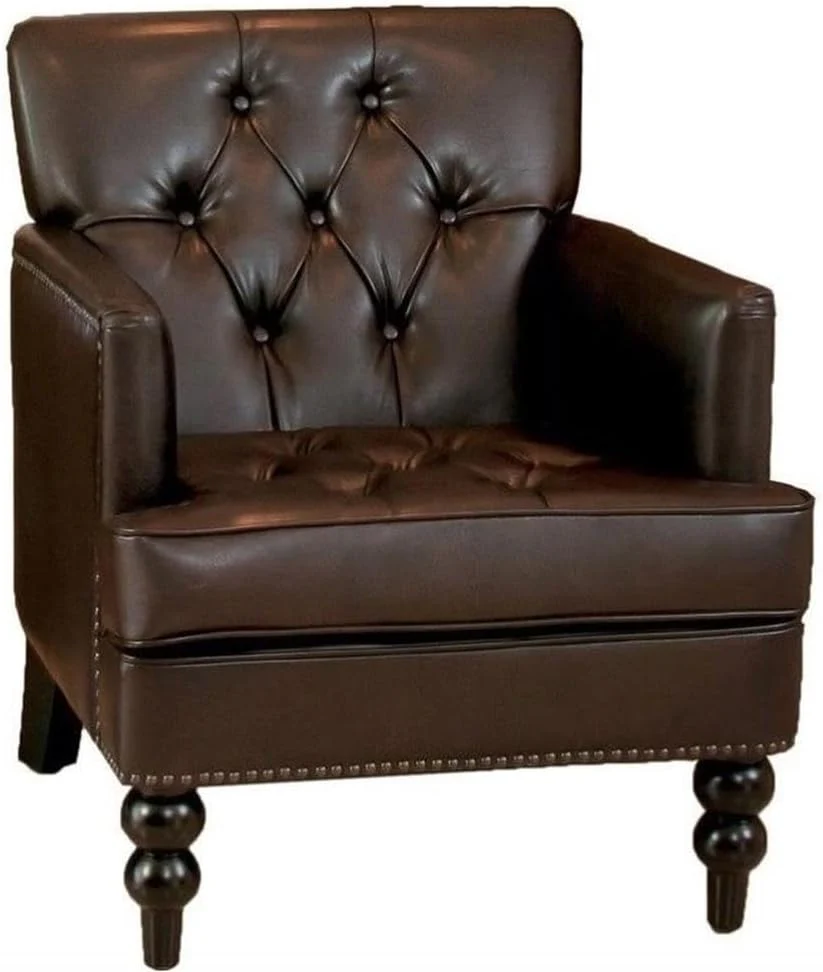 Upholstered Club Chair with Button Tufted
