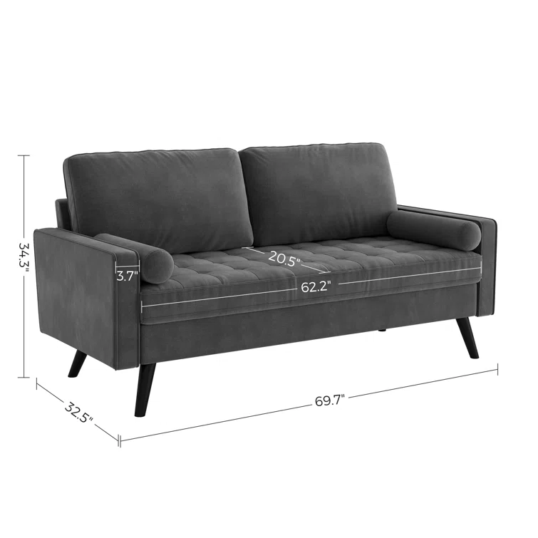 Brumback 69.7'' Velvet Sofa