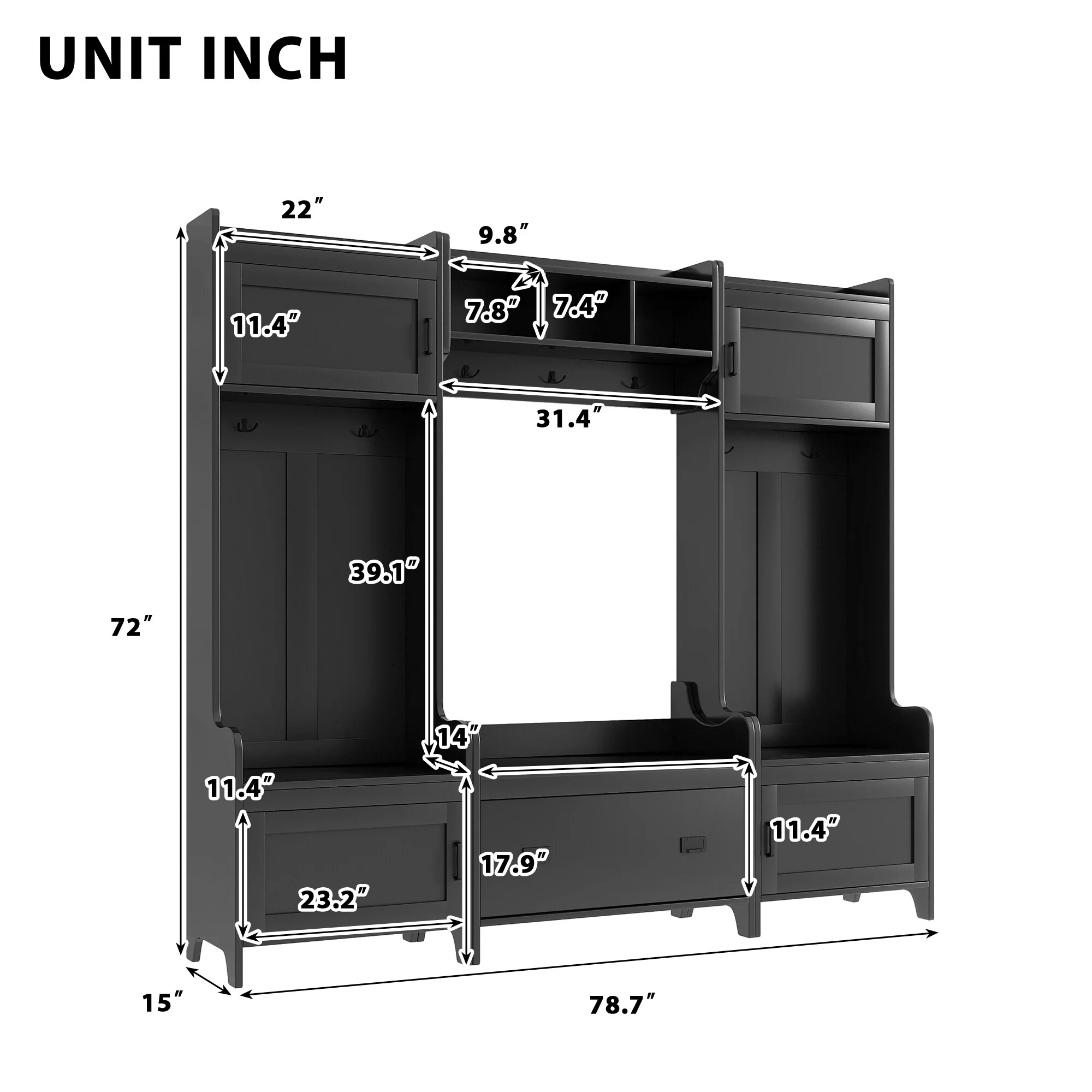 Entryway Bench Hall Tree with Ample Storage Drawer - N/A