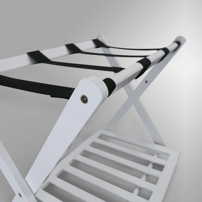 Hotel-style Luggage Rack with Shelf