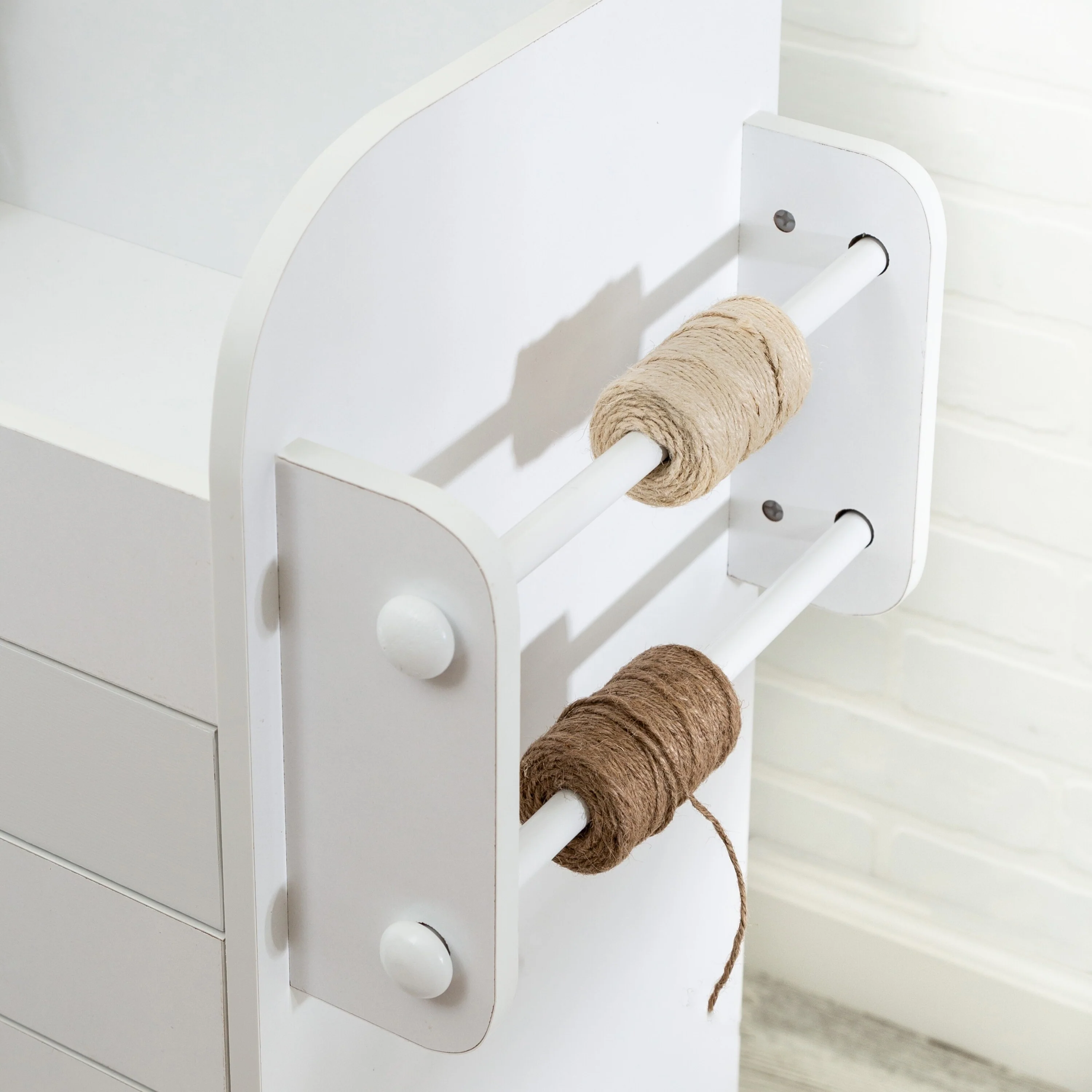 Honey-Can-Do White 3-Drawer Craft Cart with Gift Wrap Storage