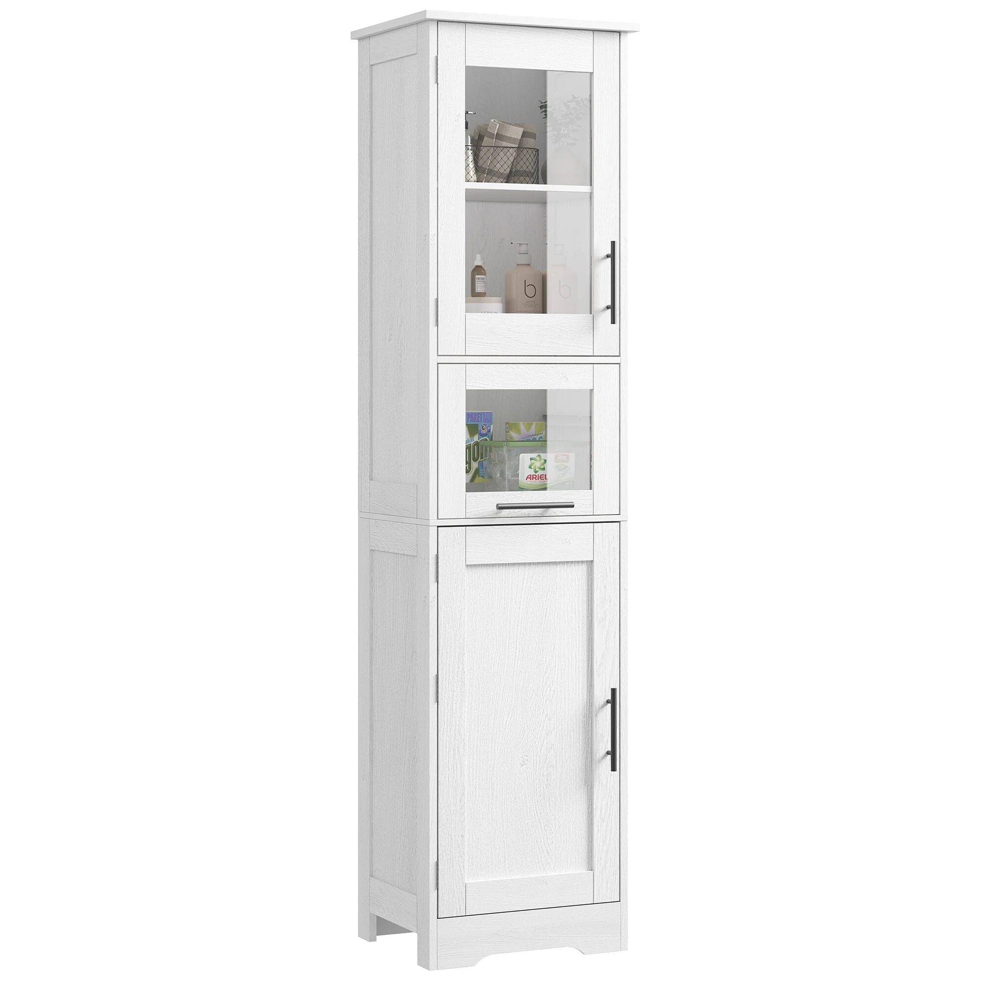 Tall Cabinet with Doors and Adjustable Shelf, Kitchen , Bathroom - N/A