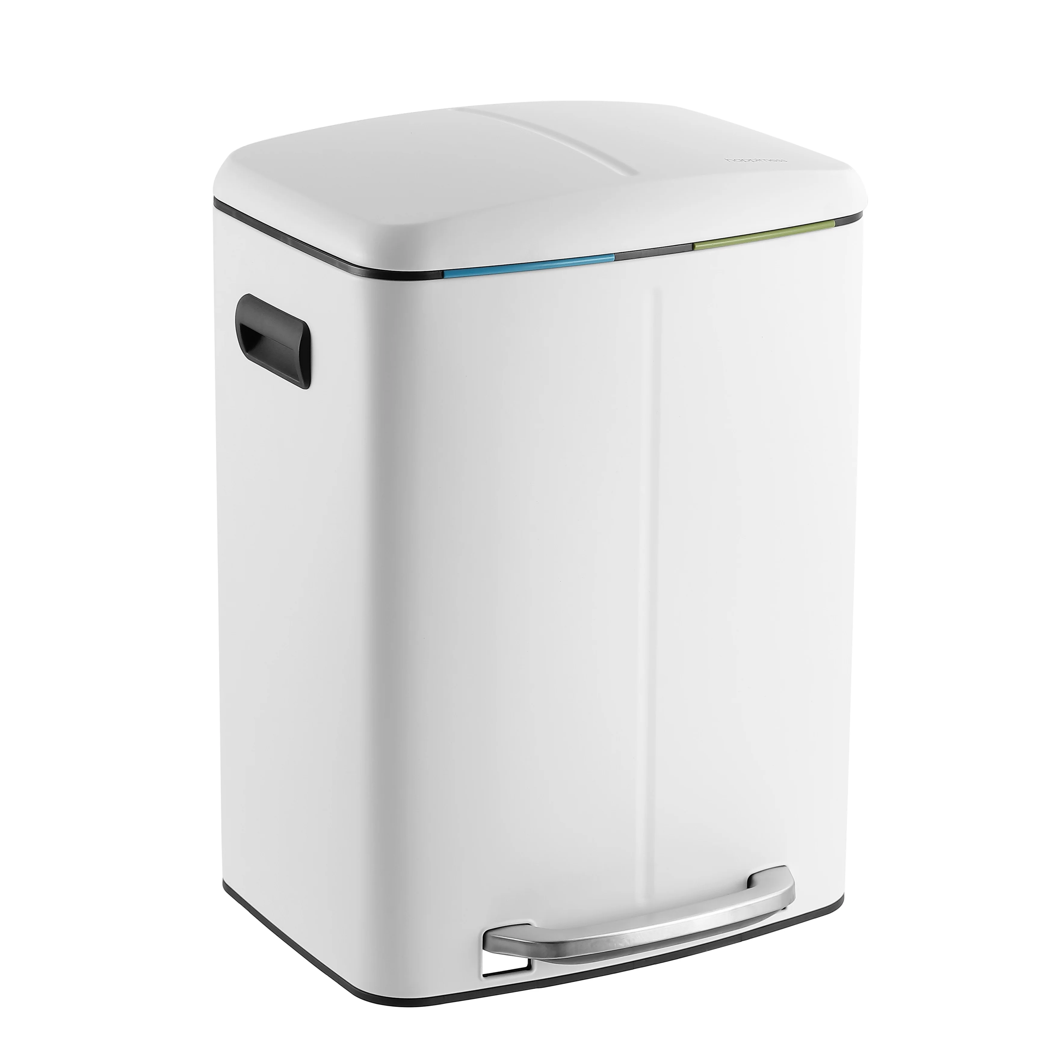 happimess 10.6-Gallon Double Bucket Trash Can with Soft Close Lid