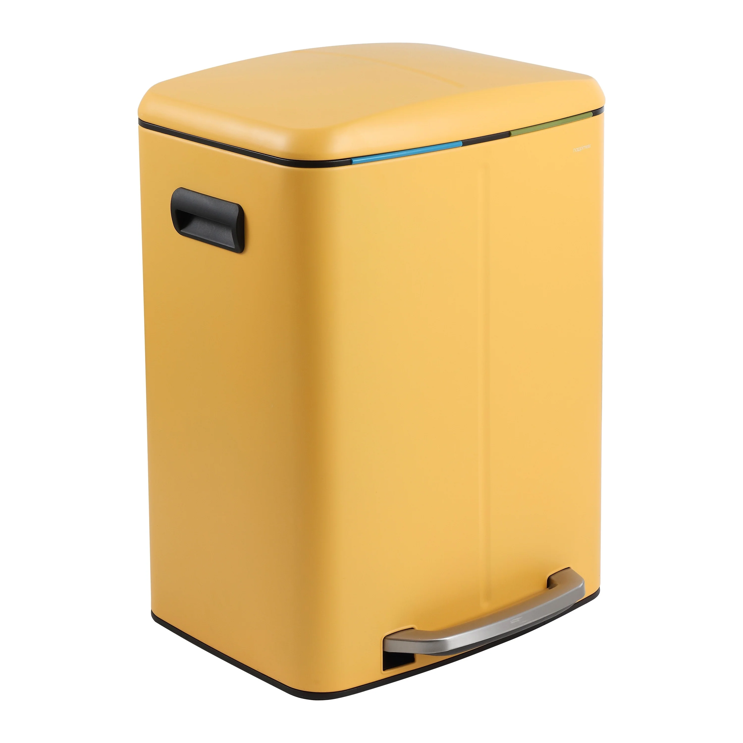 happimess 10.6-Gallon Double Bucket Trash Can with Soft Close Lid