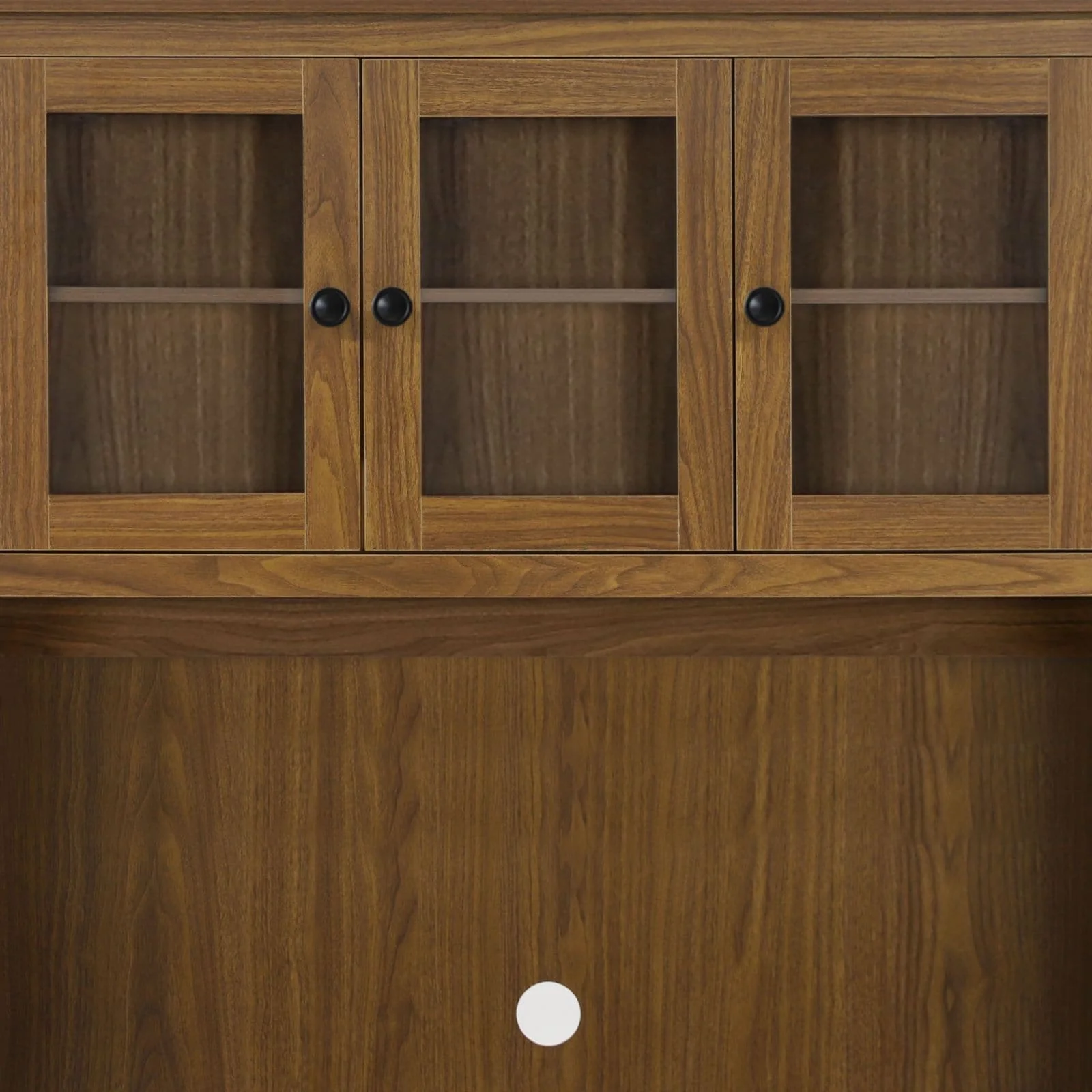 VEIKOUS Kitchen Pantry Storage Cabinet Cupboard with Framed Glass Door and Drawer