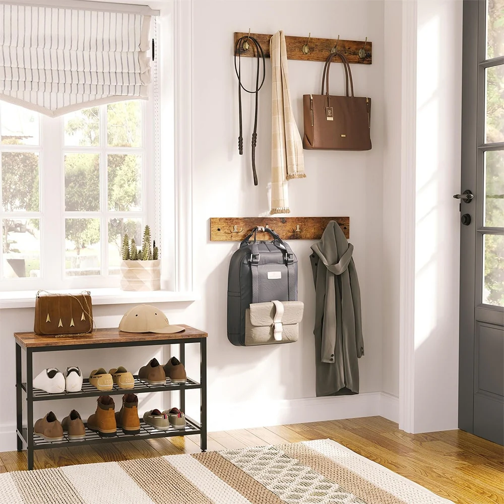 Coat Rack Shoe Bench Set, Entryway Shoe Rack Bench with Coat Hooks - Bench Set