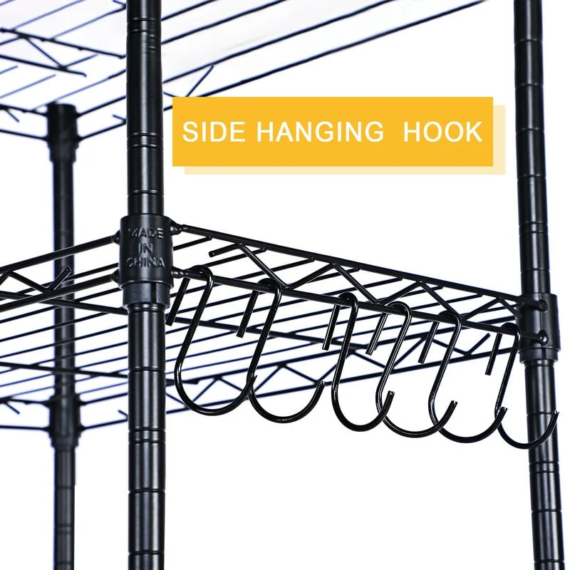 6-Tier Steel Wire Shelving with Wheels Adjustable Storage Units