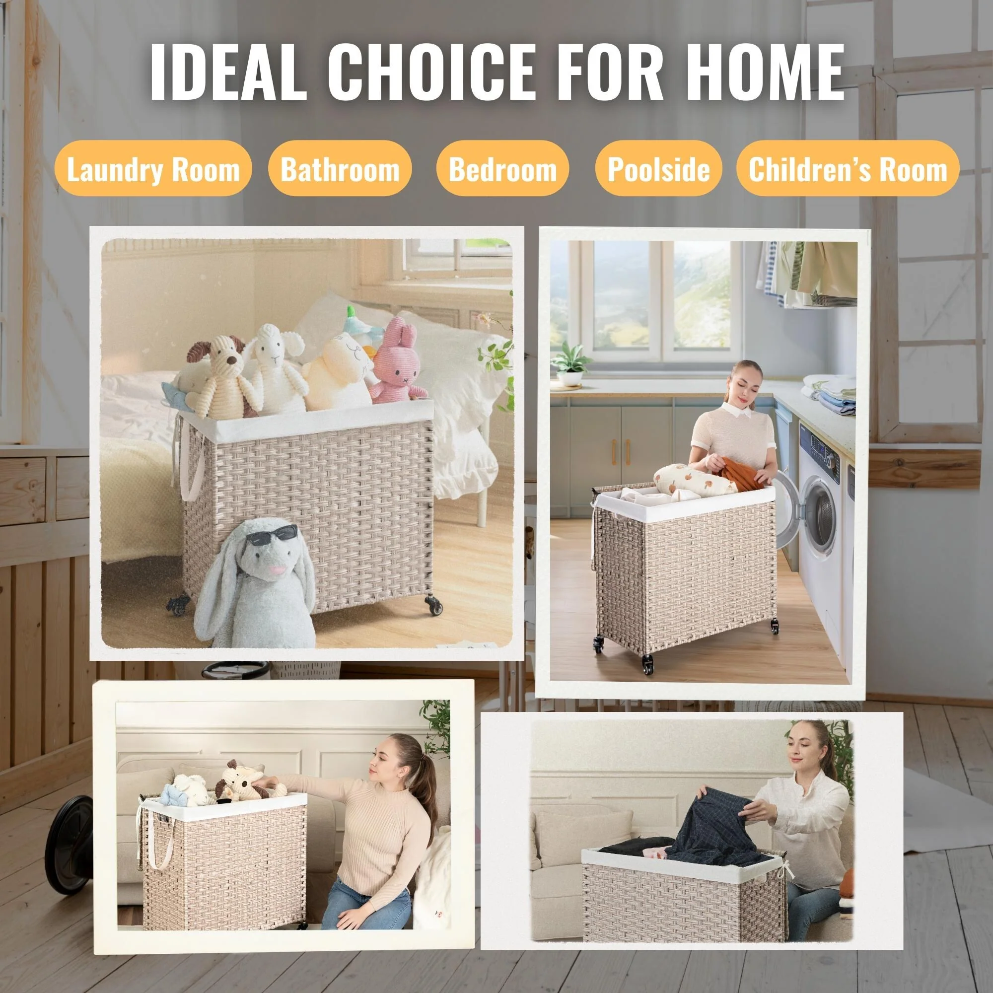 GDFStudio - Ethan Monroe Laundry Hamper Set - Versatile and Stylish Storage Solution