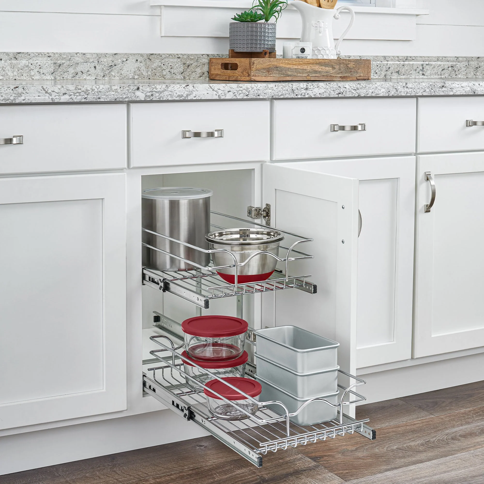 Rev-A-Shelf Kitchen Cabinet Pullout Shelf Organizer, 24 x 22 In, 5WB2-2422-CR-1