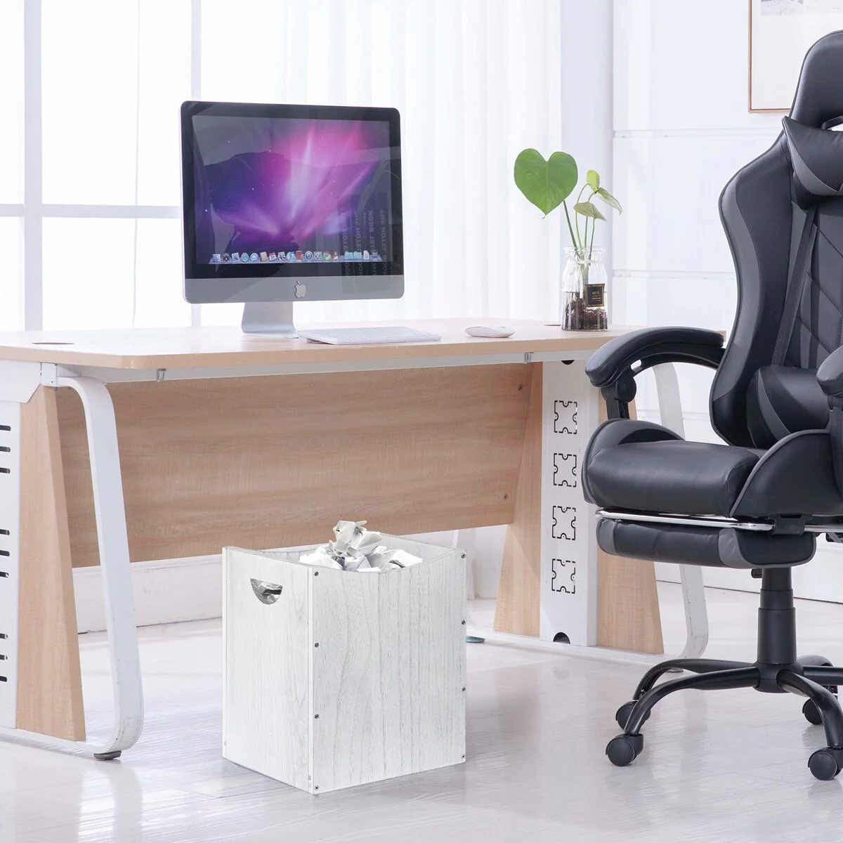 Wood Trash Can 5.3 Gallon