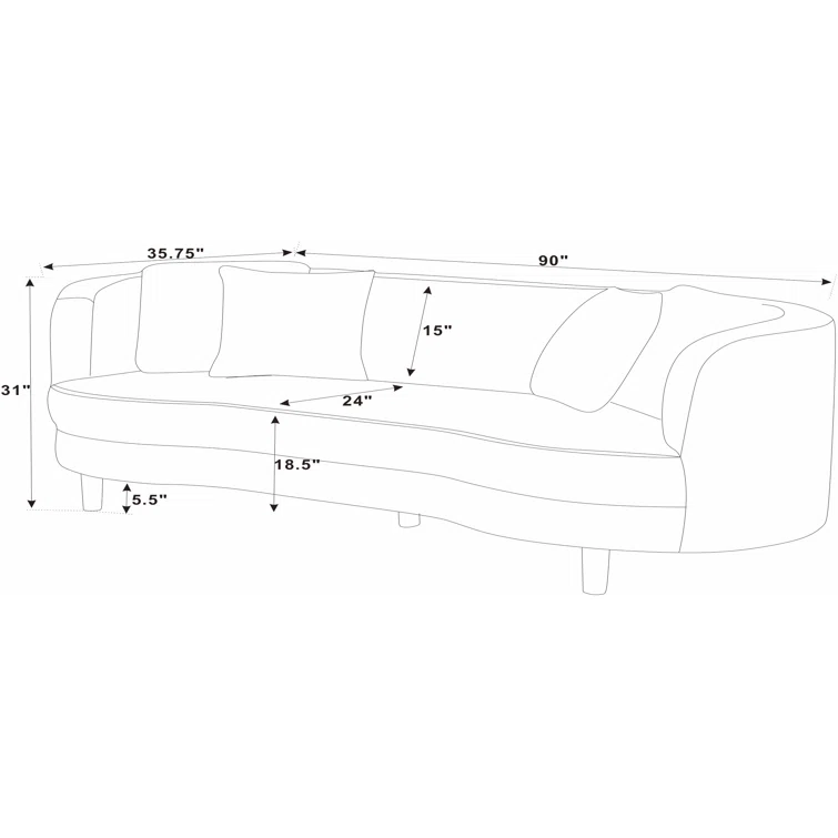 Lutanda 90'' Corduroy Sofa