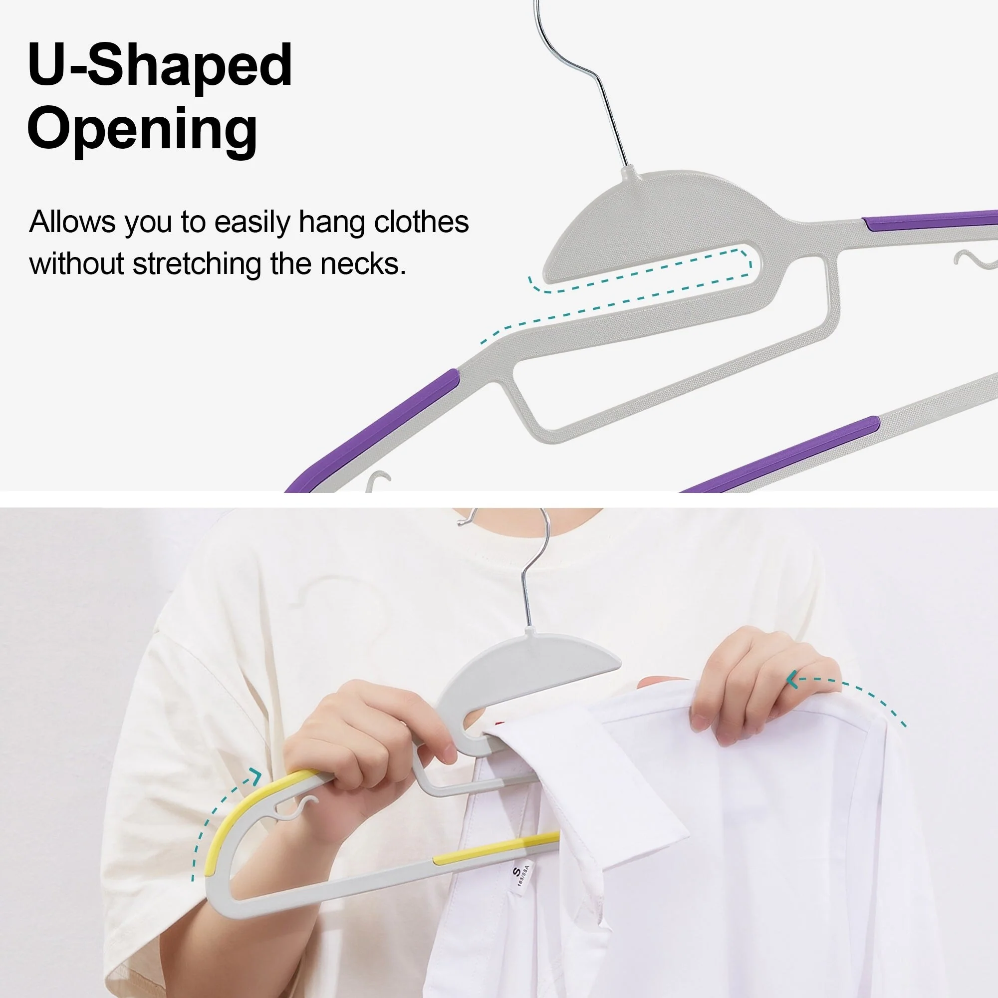 Non-Slip Plastic Clothes Hangers with clips Heavy Duty Dry Wet Clothes Hangers Space-Saving Swivel Hook