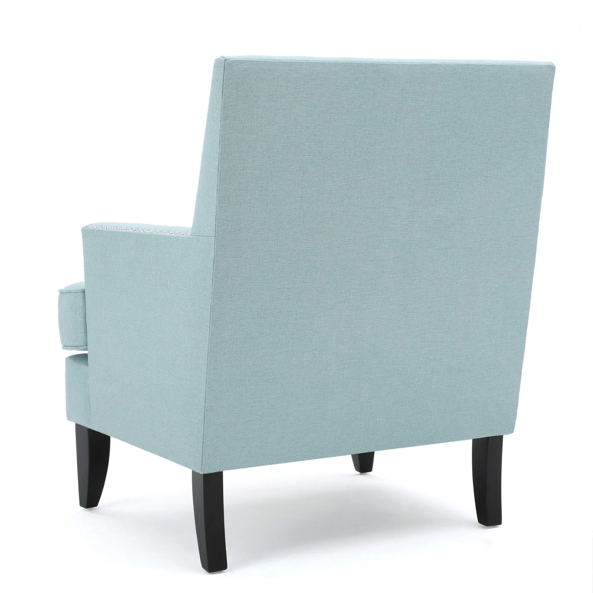 Serenada Upholstered Fabric Club Chair with Nailhead Trim and Tapered Birch Legs